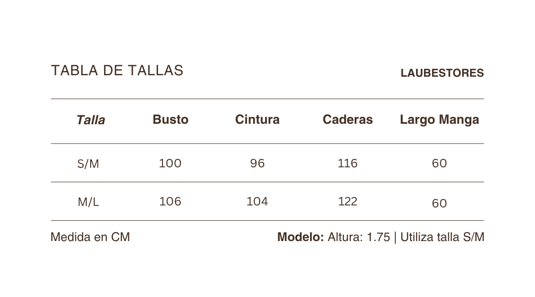 Tabla de tallas