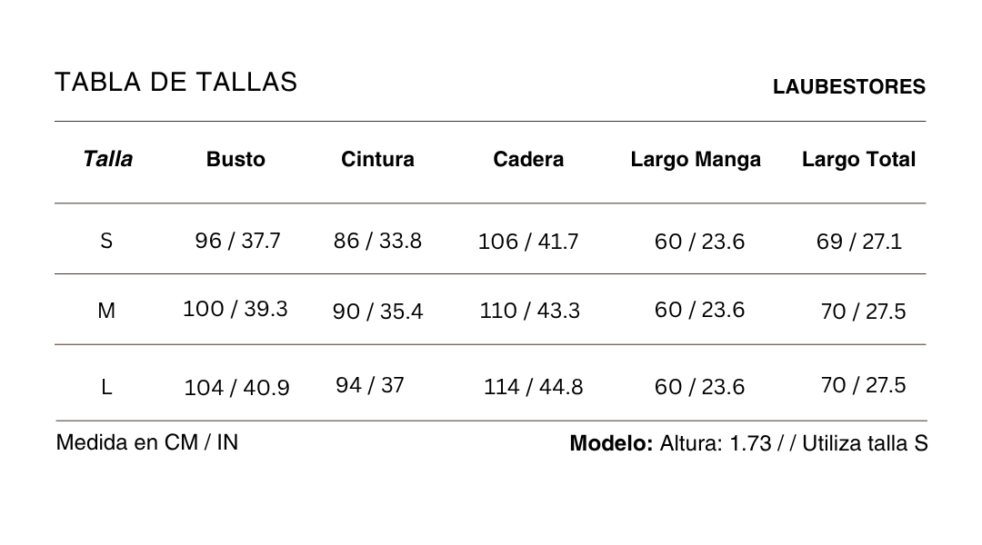 Tabla de tallas