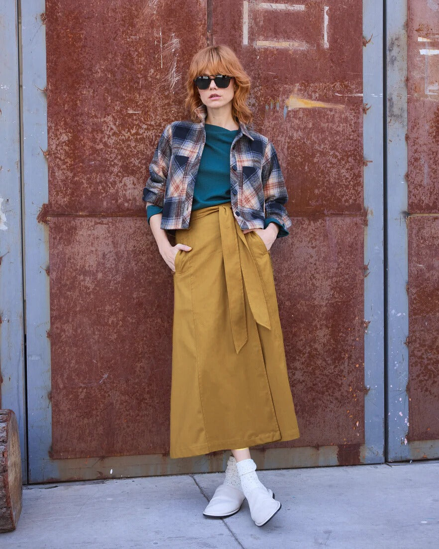 Falda Guede Algodón Camel