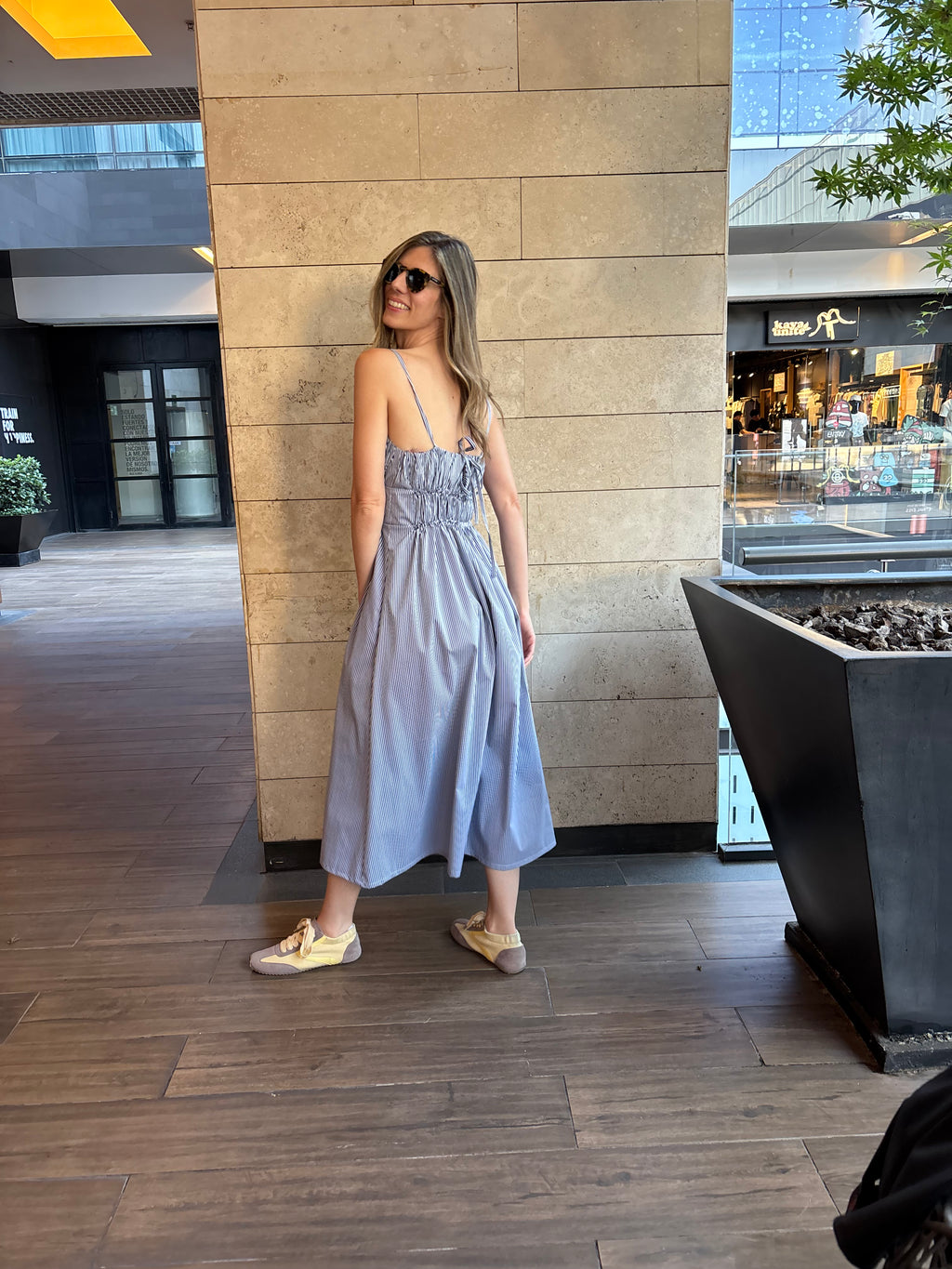 Vestido Rotterdam Listado Azul