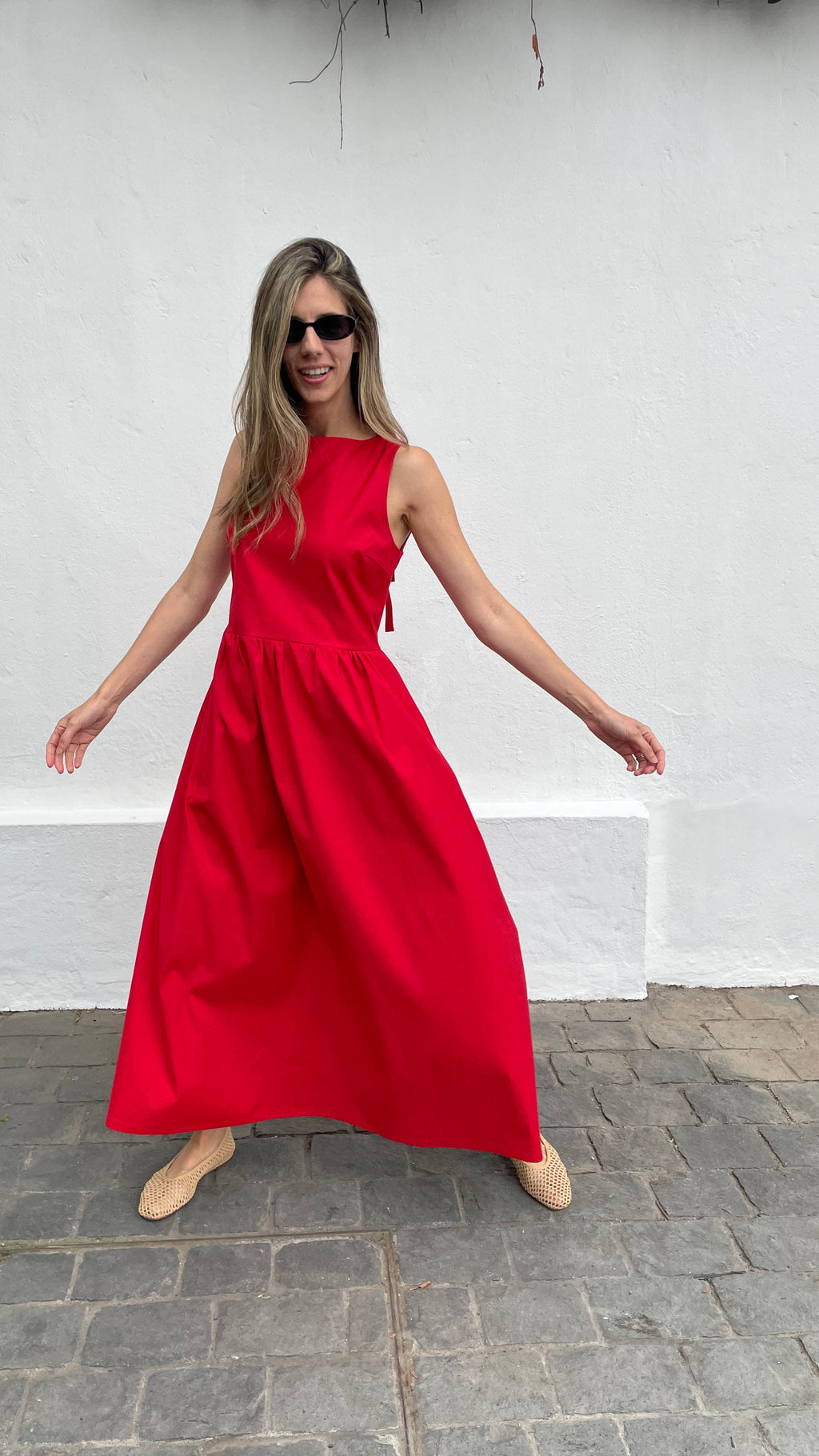 Vestido Clair Algodón Rojo