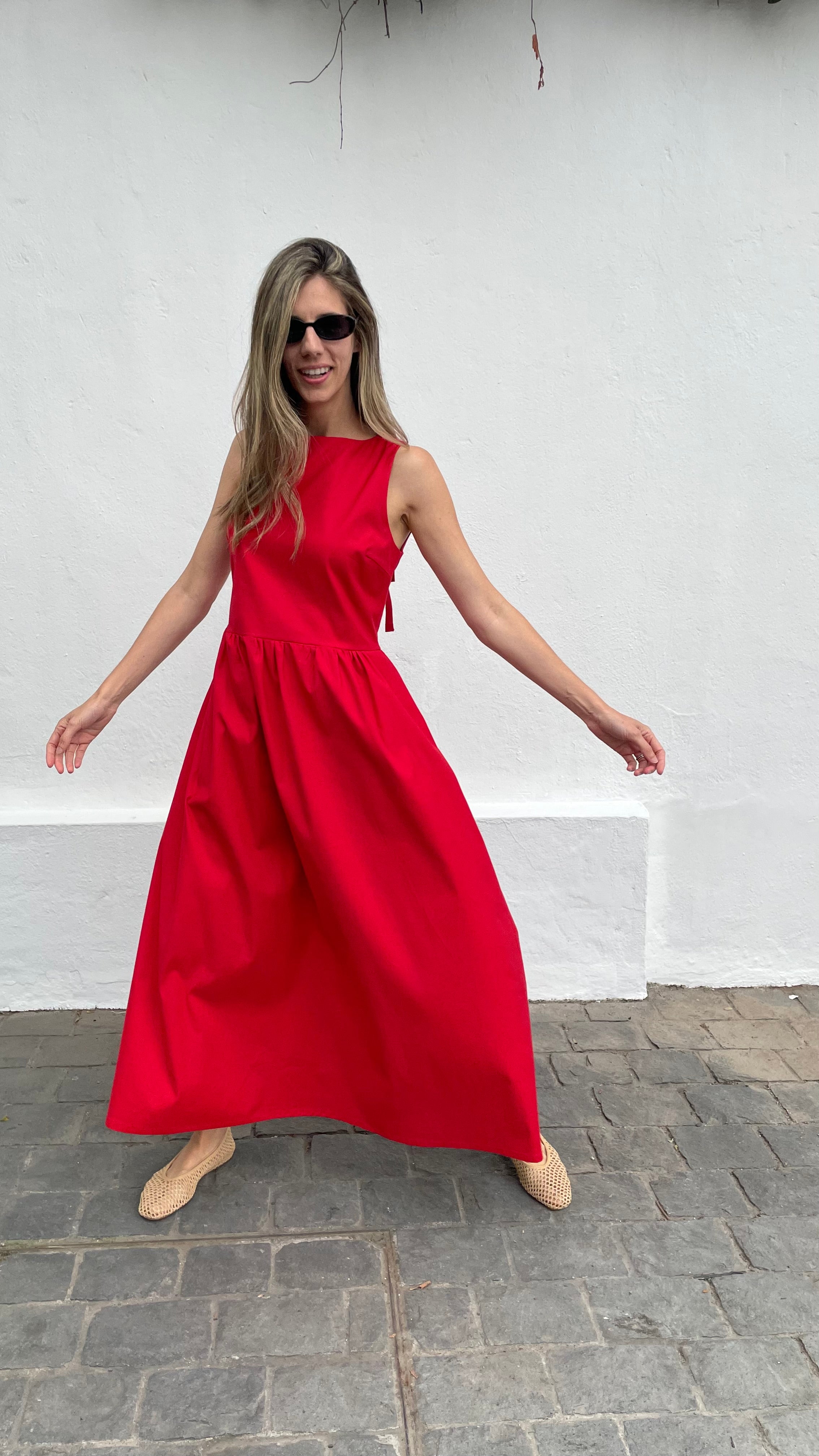 Vestido Clair Algodón Rojo