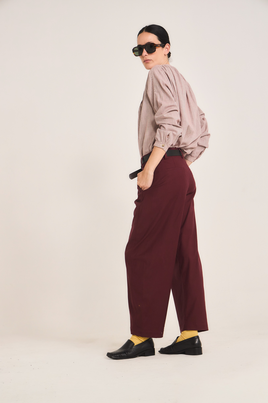 Pantalón Eveille 100% Algodón Burdeo