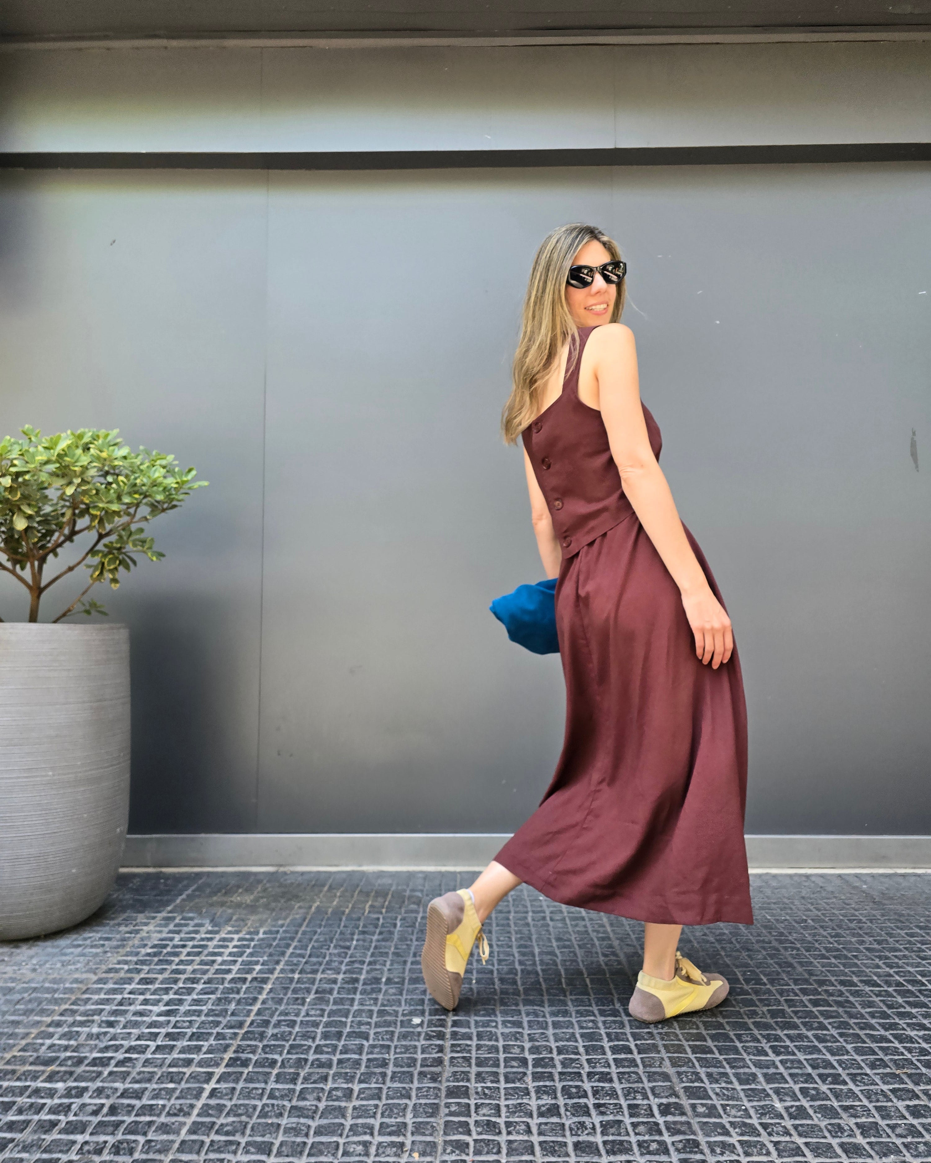 Vestido Chou Lino Carmenere