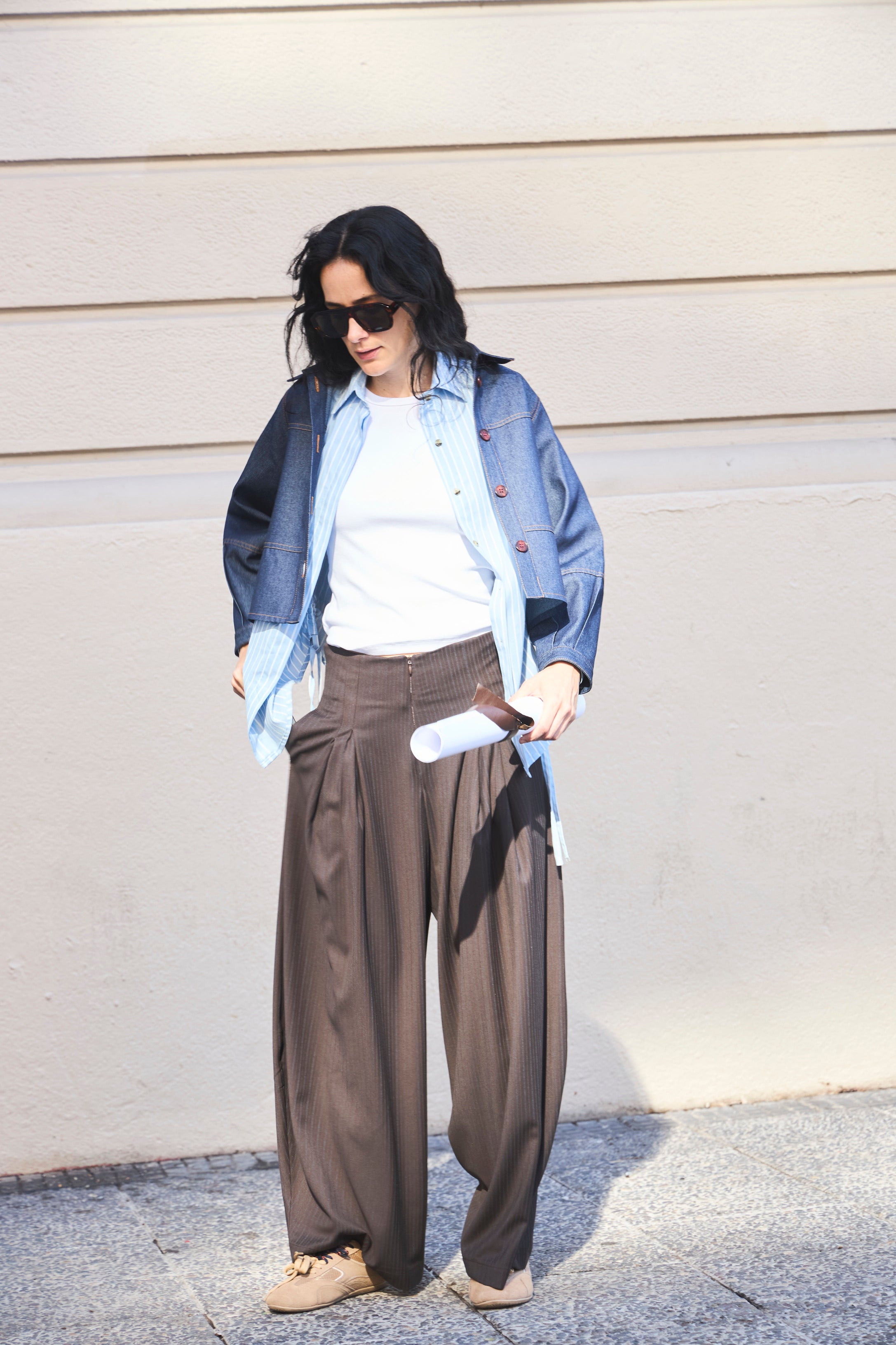 Pantalón Sastrero Meduse Listado Café