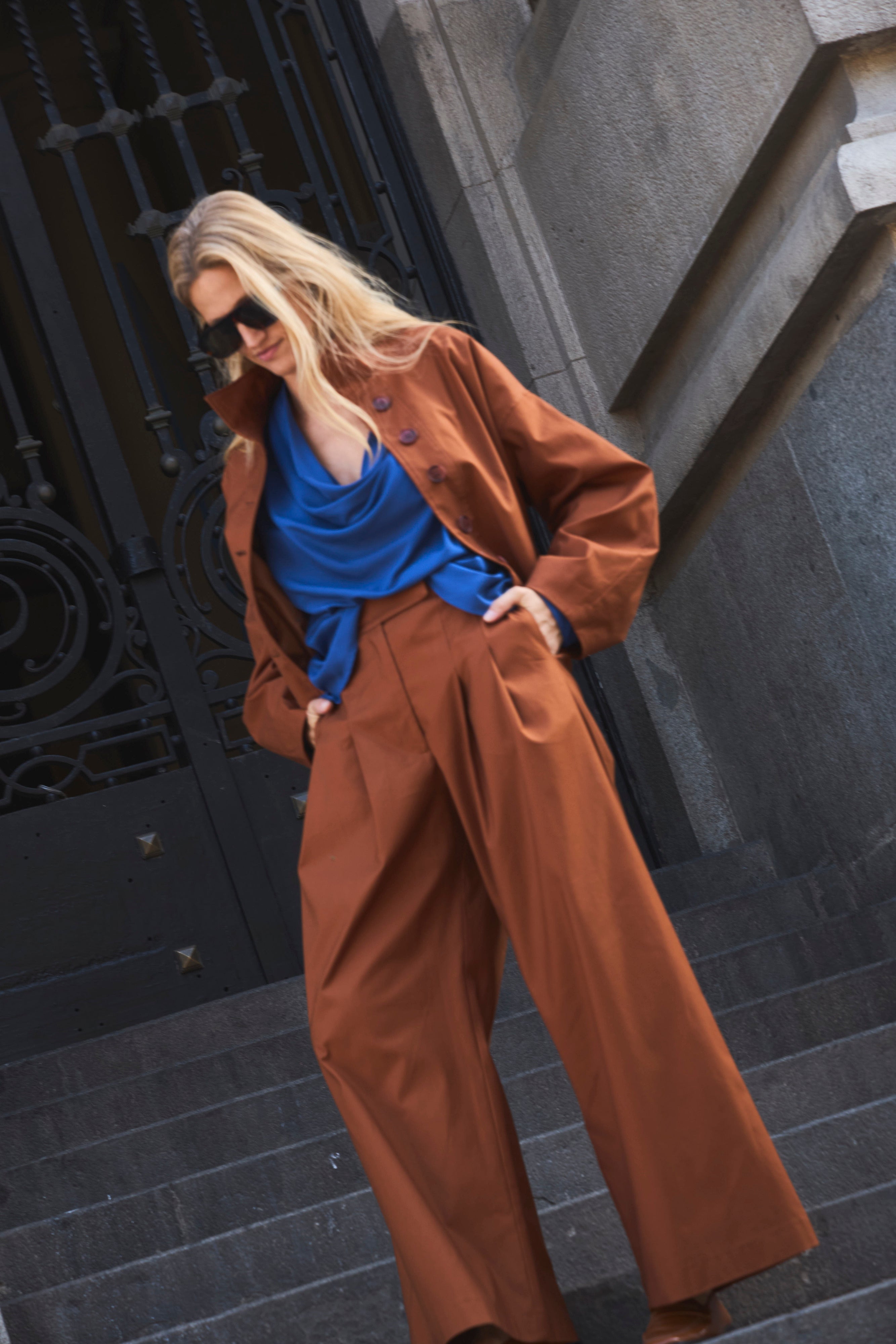 Chaqueta Prunelliere Algodón Camel Oscuro