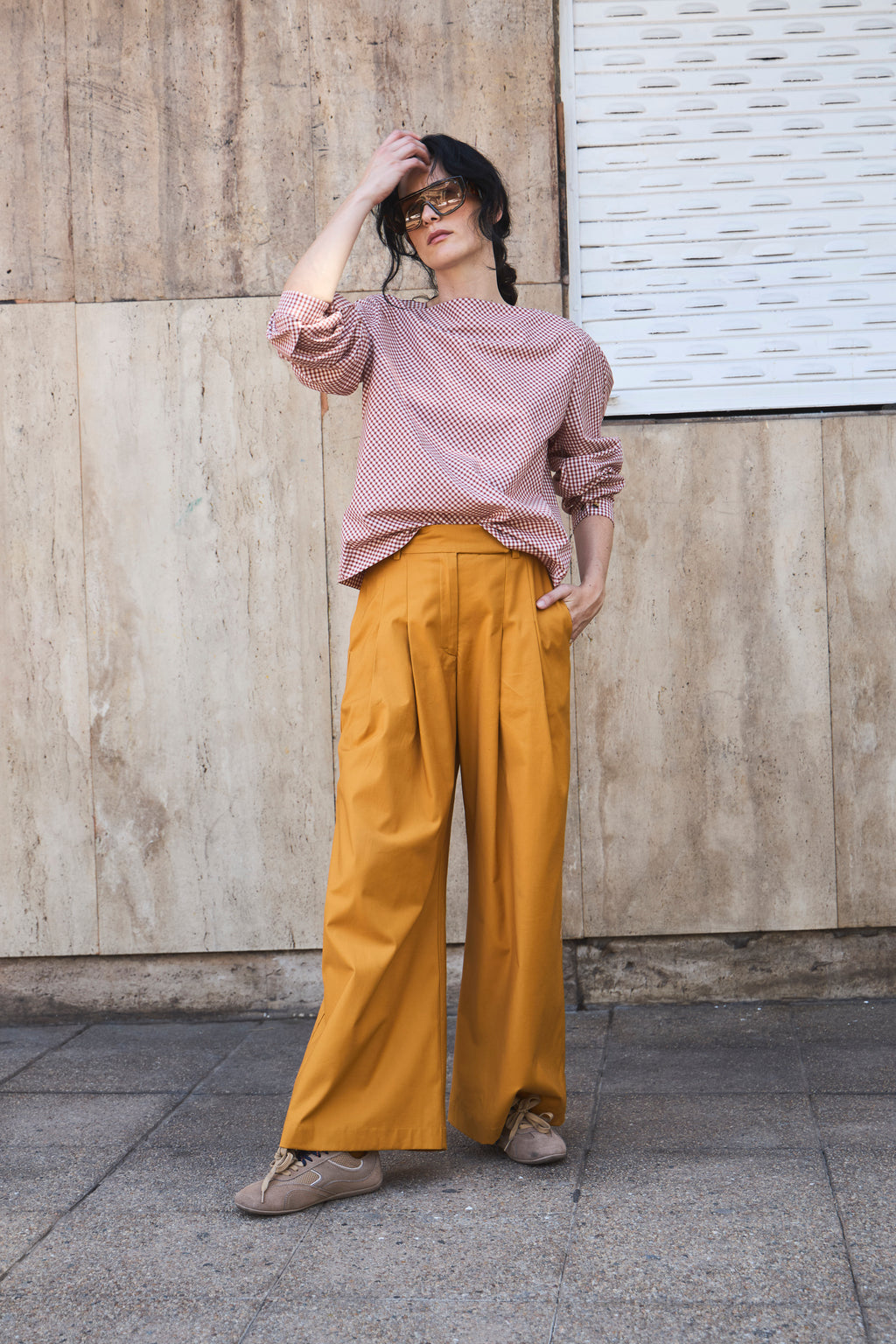 Blusa Ancrage Cuadrillé Terracota