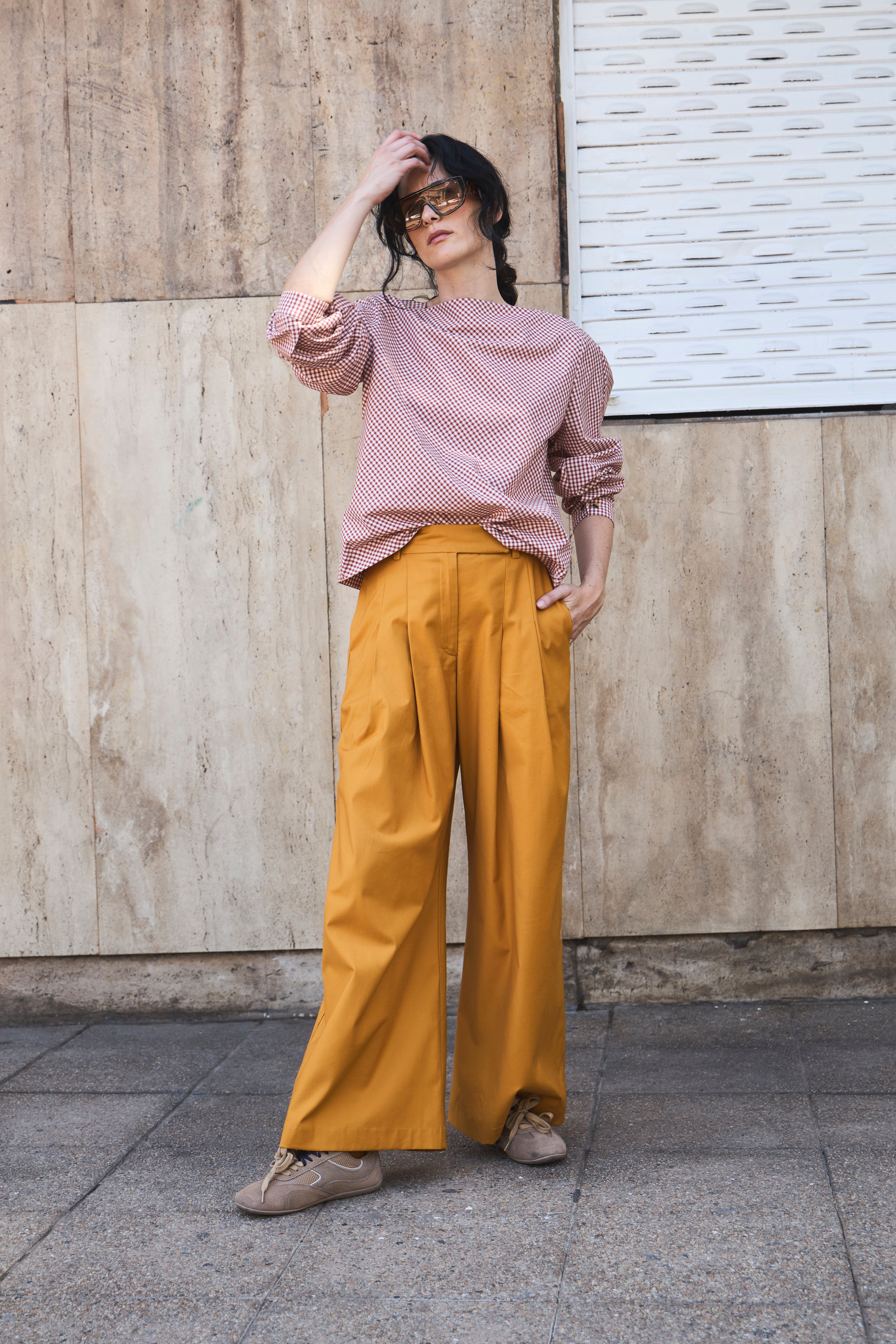 Blusa Ancrage Cuadrillé Terracota