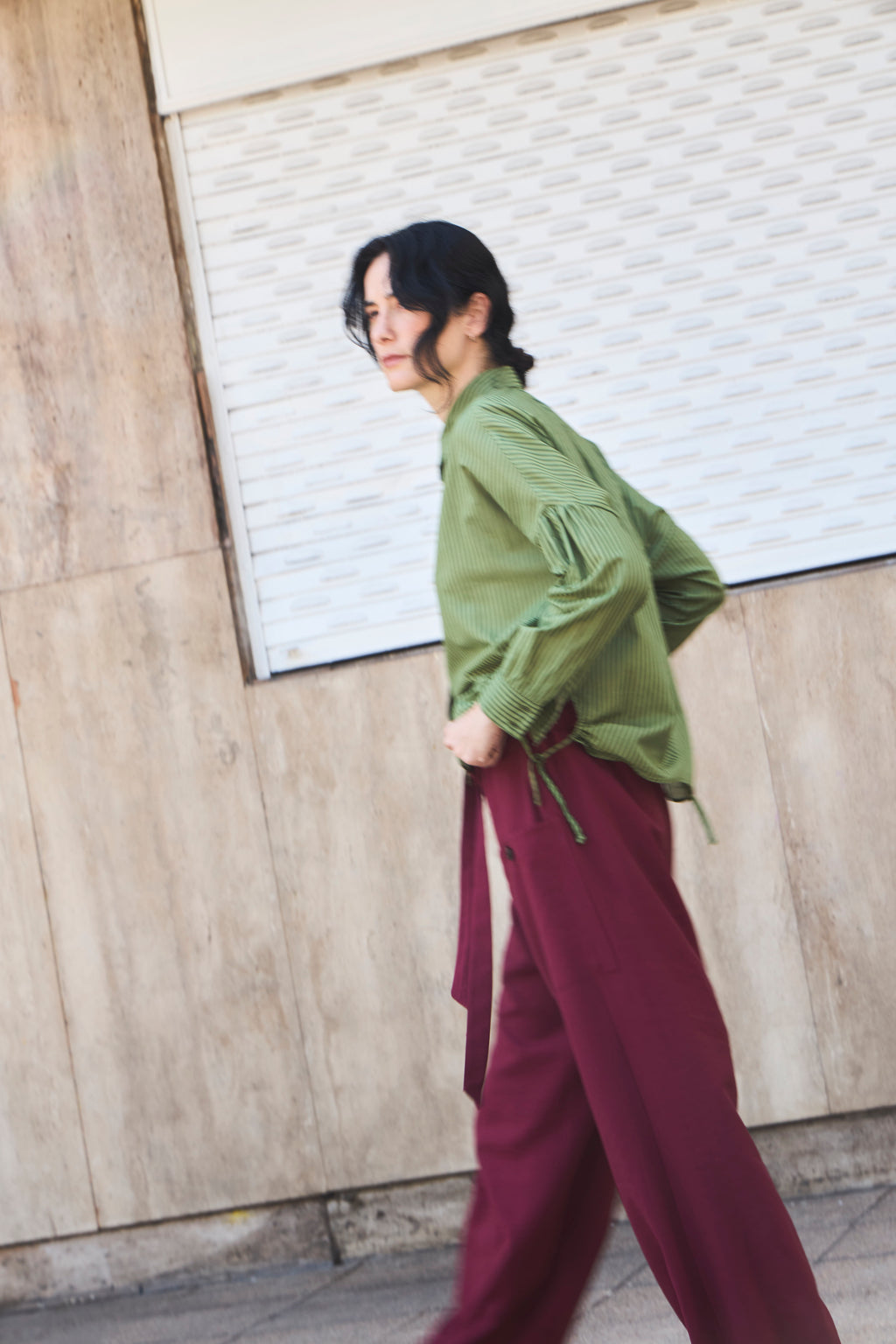 Blusa Ete 100% Algodón Listada Verde