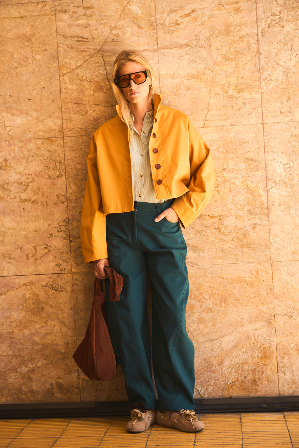 Chaqueta Prunelliere Algodón Mostaza