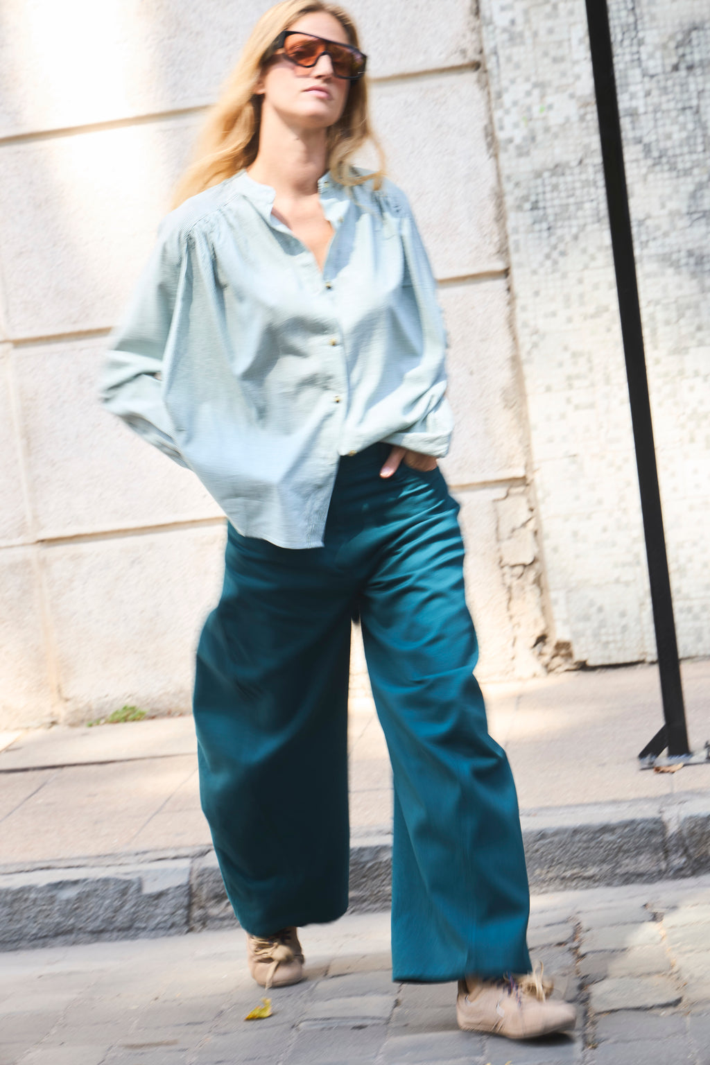 Pantalón Ether 100% Algodón Verde Petróleo