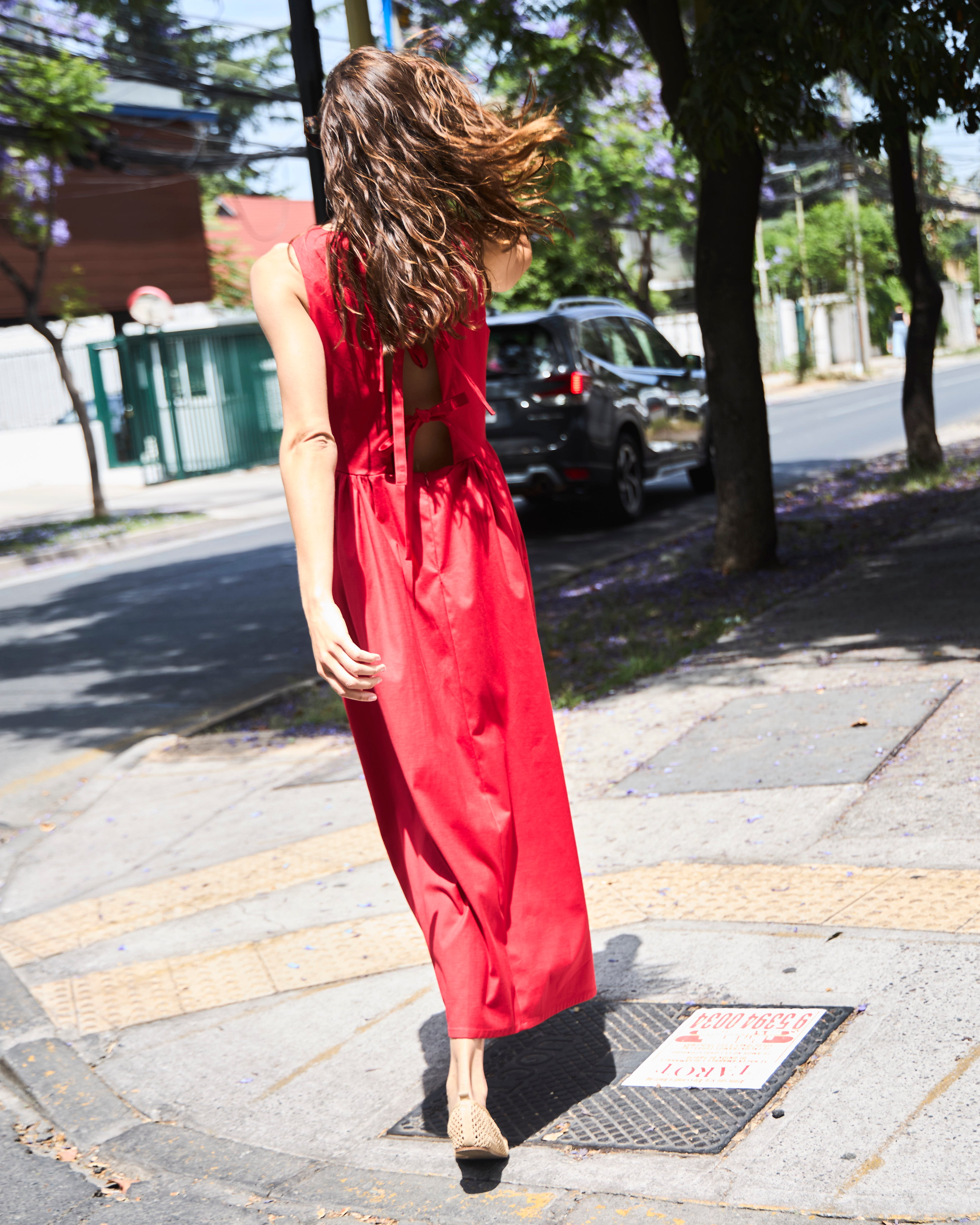 Vestido Clair Algodón Rojo