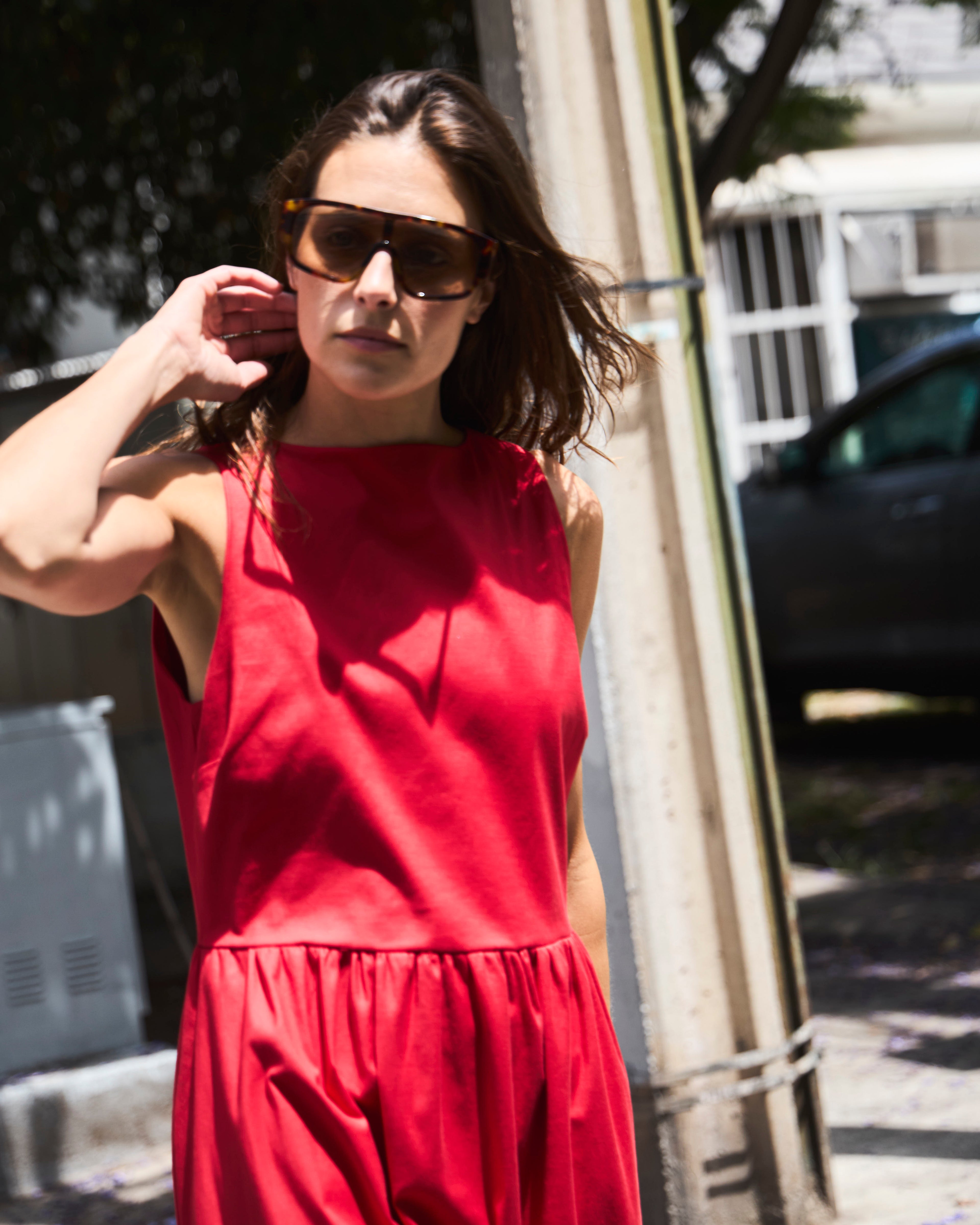 Vestido Clair Algodón Rojo