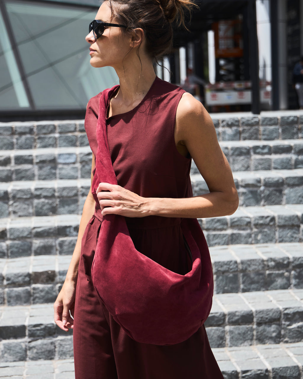 Cartera Cruzada Courbe 100% Reno Guinda