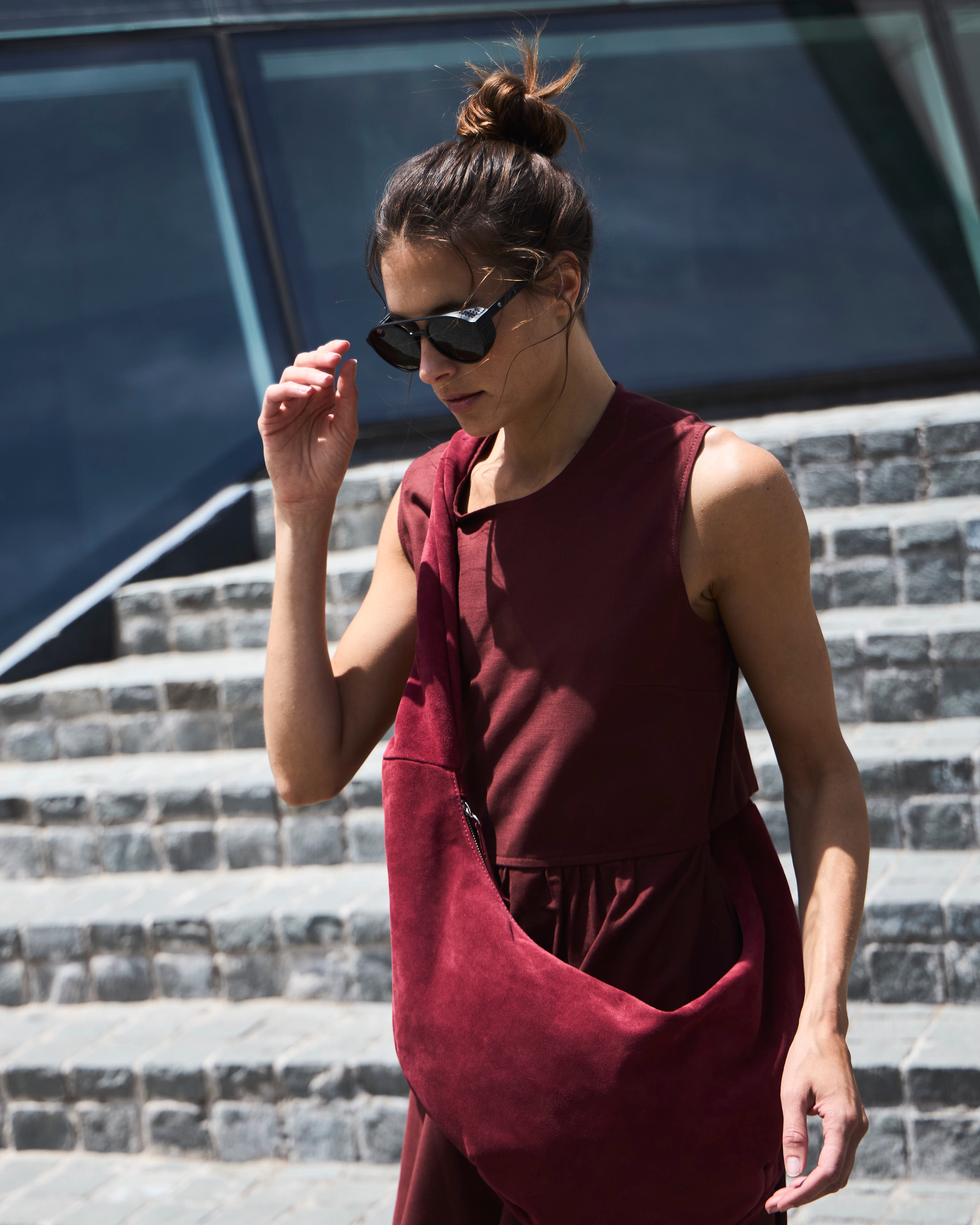 Cartera Cruzada Courbe 100% Reno Guinda