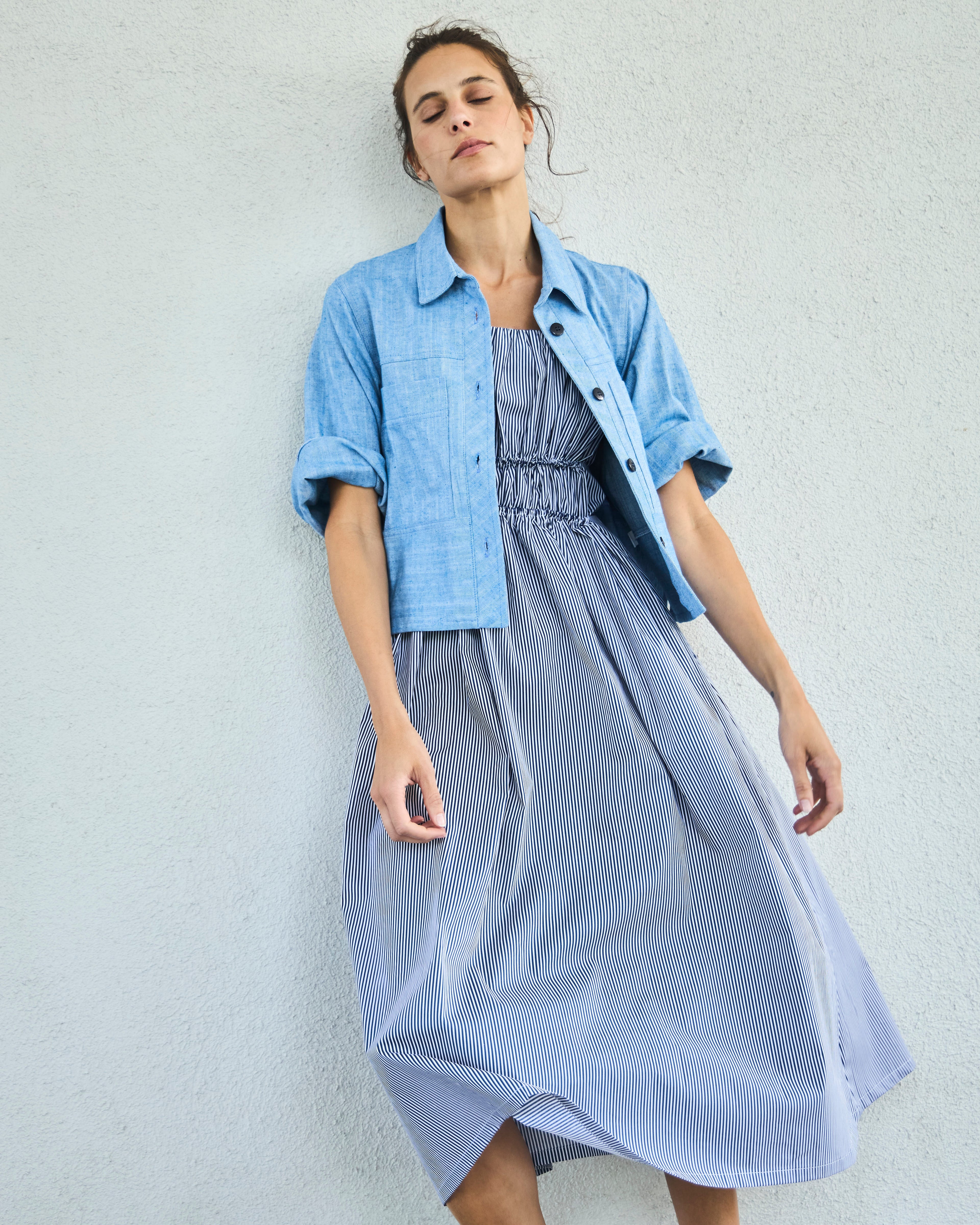 Vestido Rotterdam Listado Azul