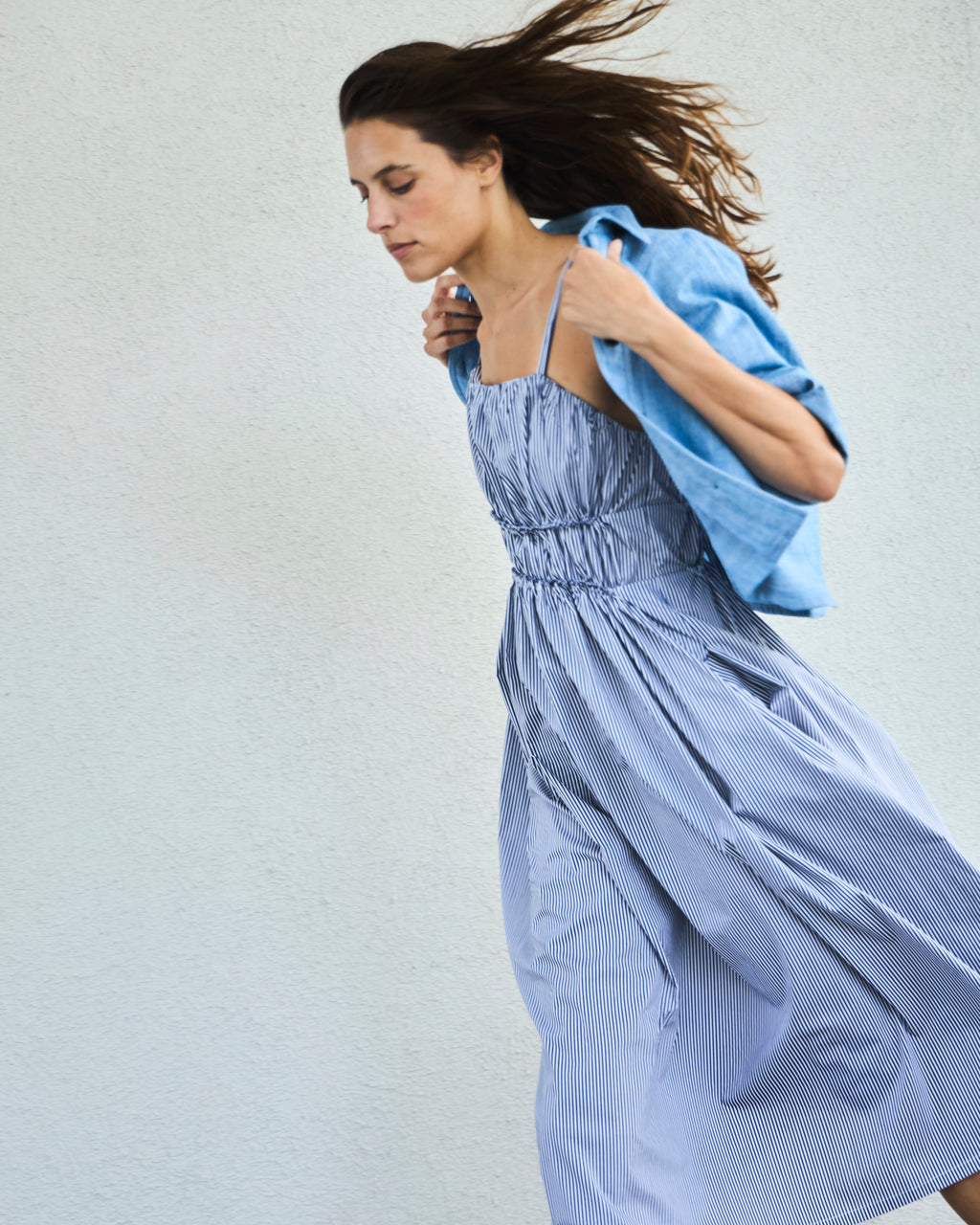 Vestido Rotterdam Listado Azul