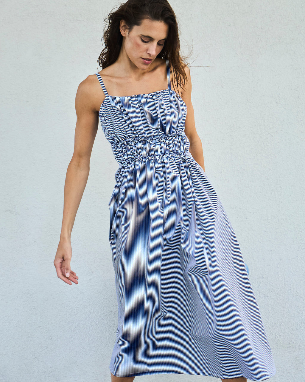 Vestido Rotterdam Listado Azul