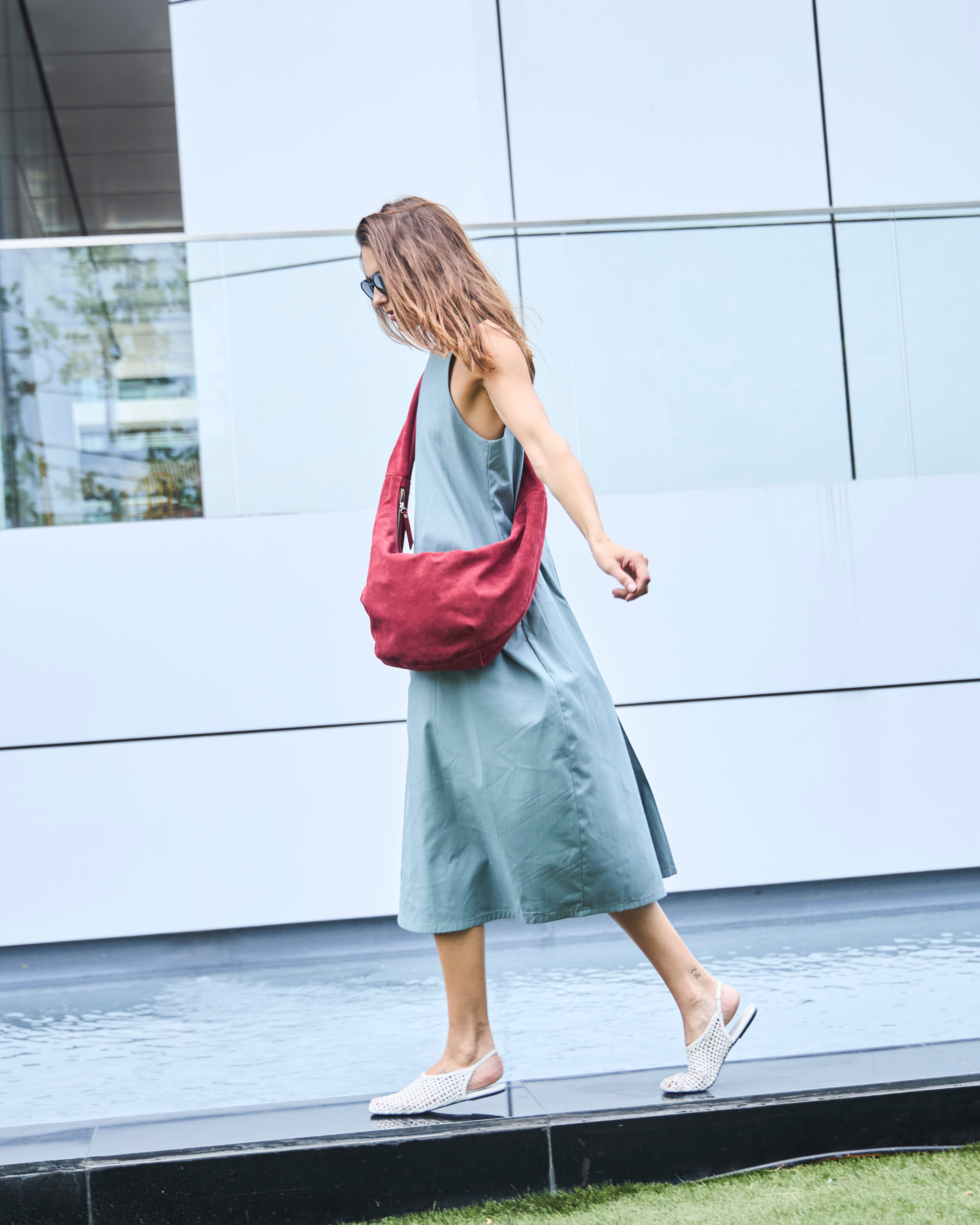 Cartera Cruzada Courbe 100% Reno Guinda