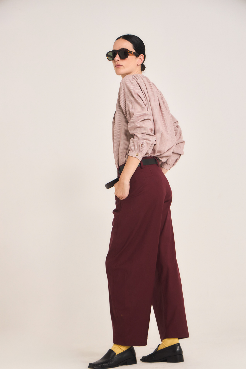 Pantalón Eveille 100% Algodón Burdeo