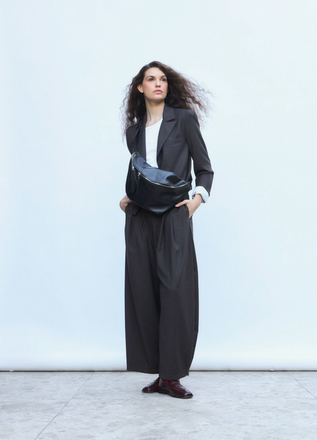 Blazer Bomber Maille Listado Café