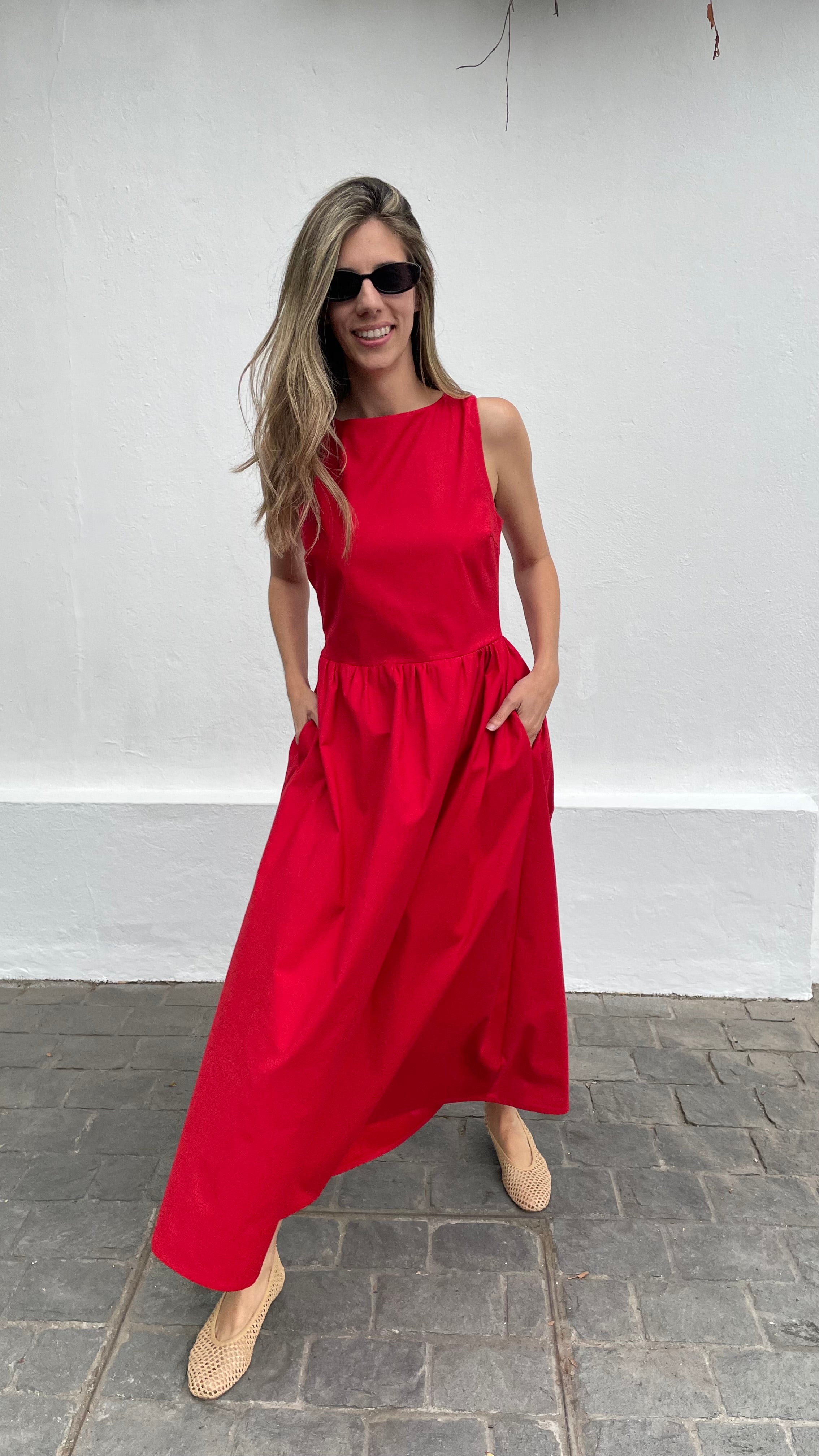 Vestido Clair Algodón Rojo