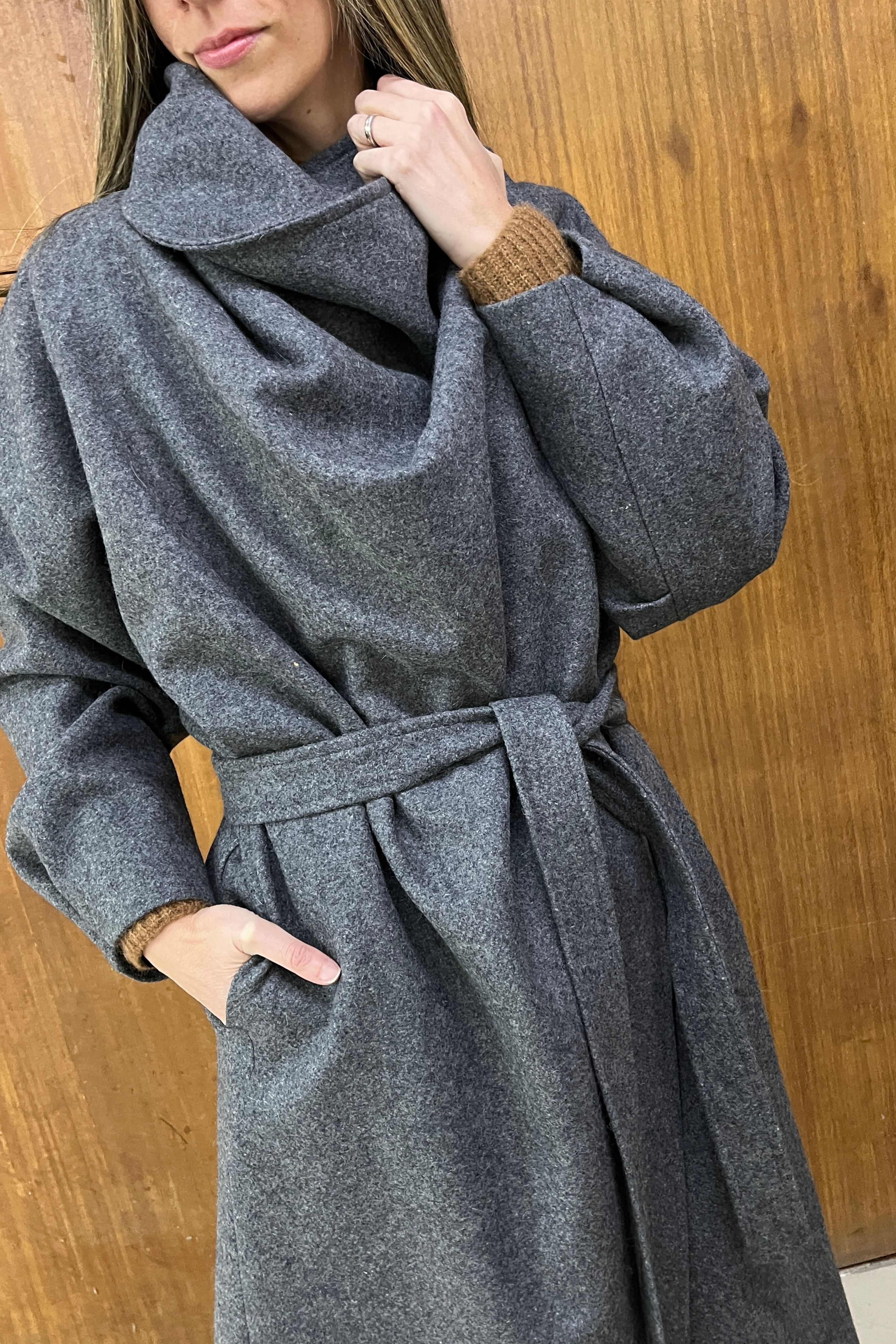 Abrigo Horizon 100% Lana Gris