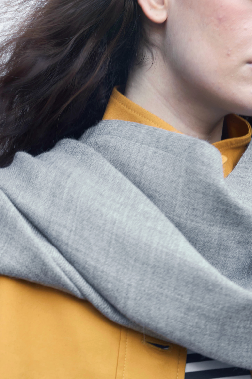 Light Grey Lavande 100% Baby Alpaca Scarf