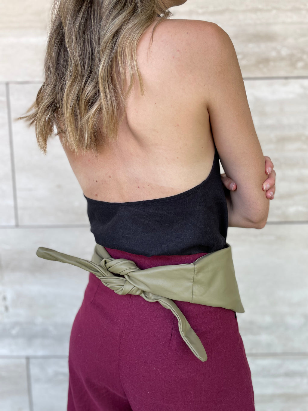 Banano Cinturón Bourdon 100% Cuero Verde