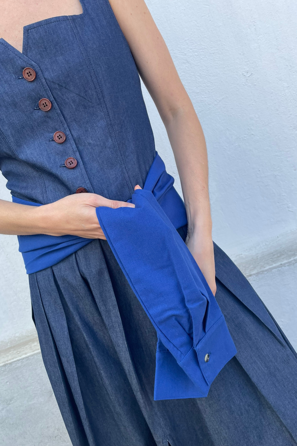 Cinturón Desaté Lino Azul