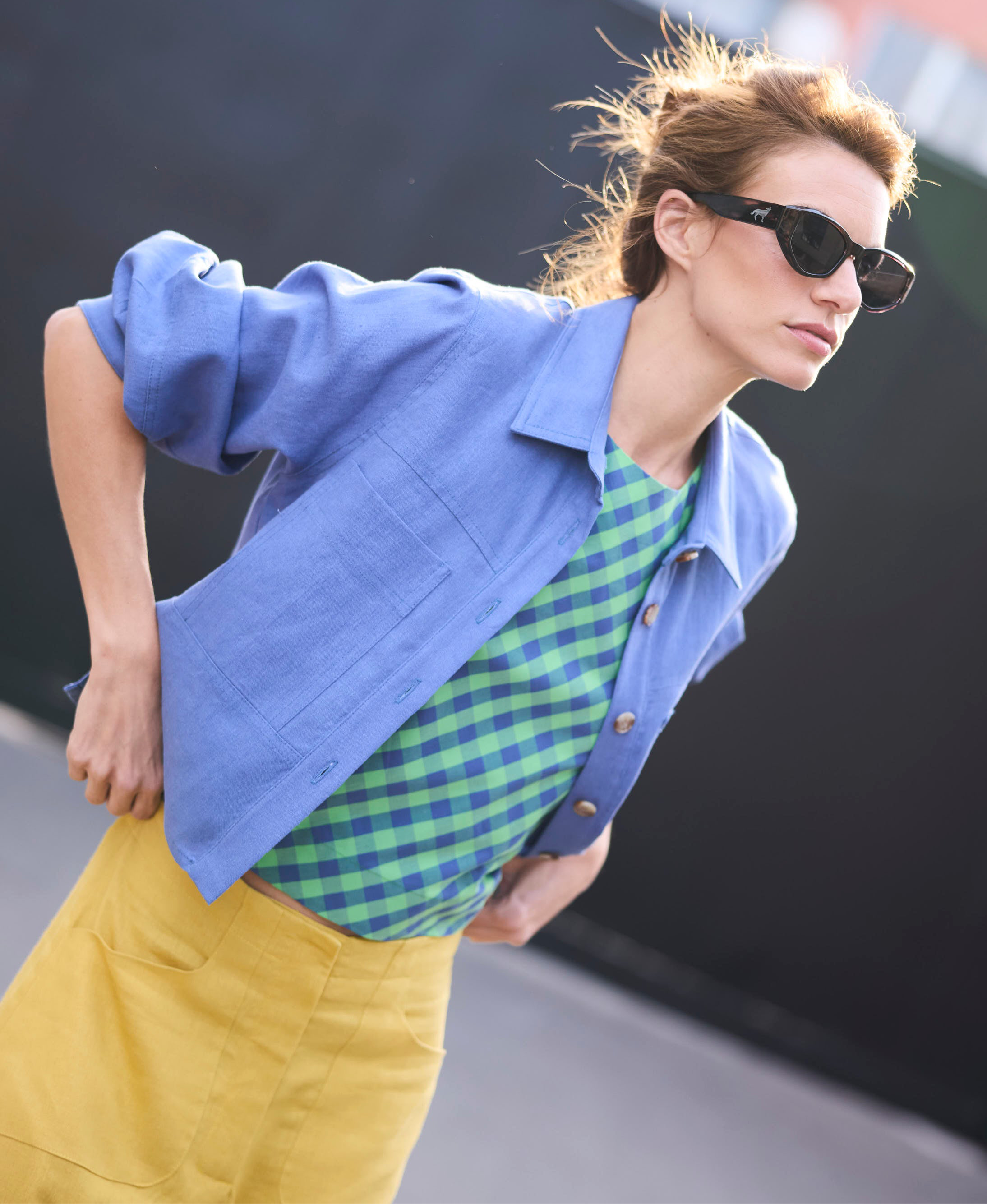 Chaqueta Corta Allure Lino Índigo