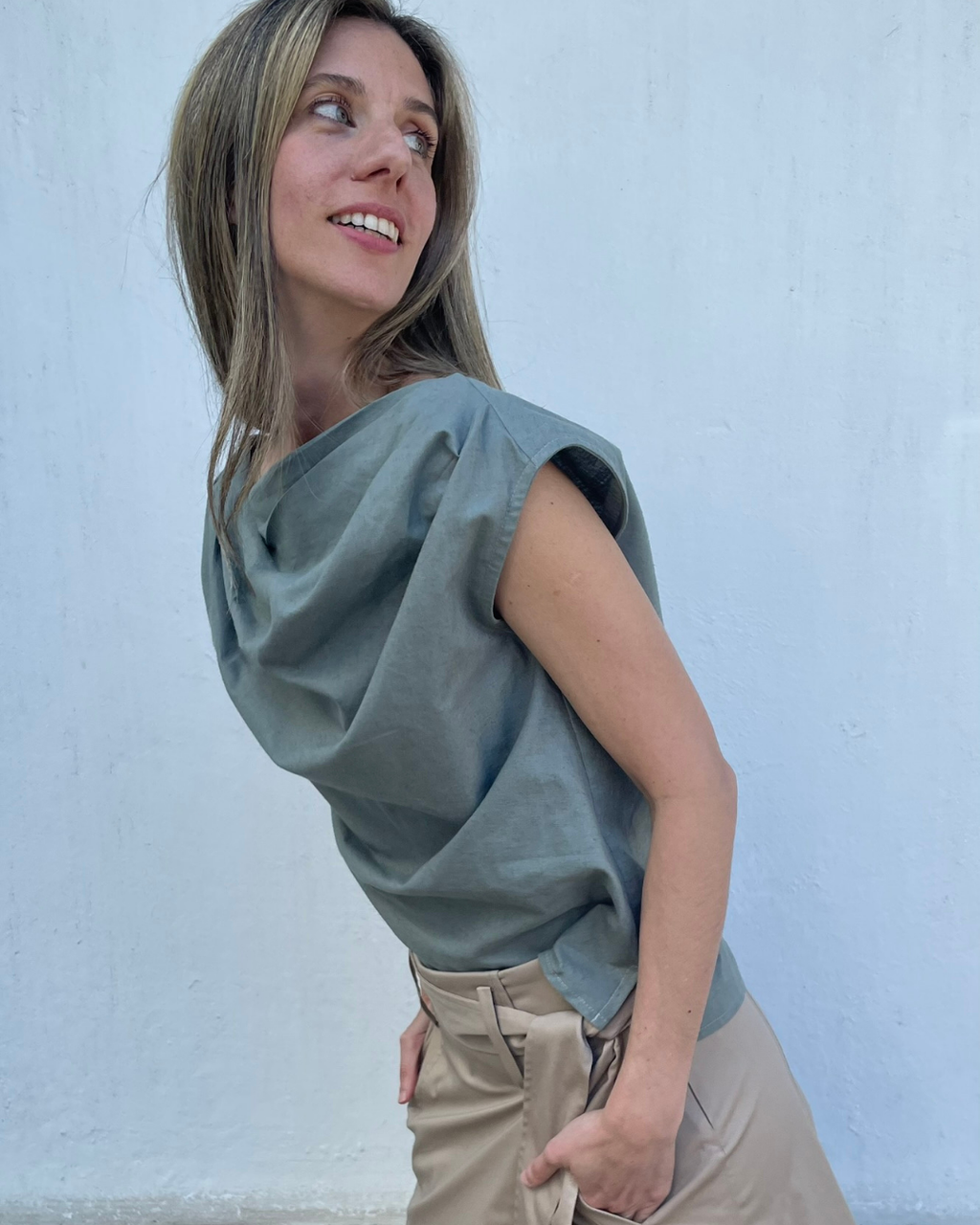 Top Falaise Algodón Verde