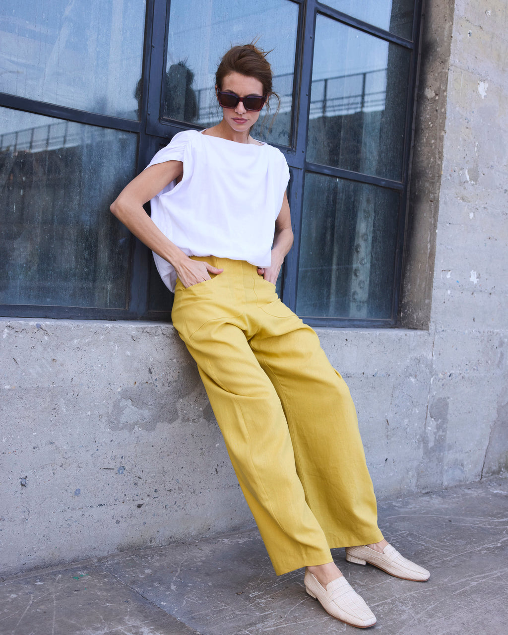 Top Drapeado Eclat 100% Algodón Blanco