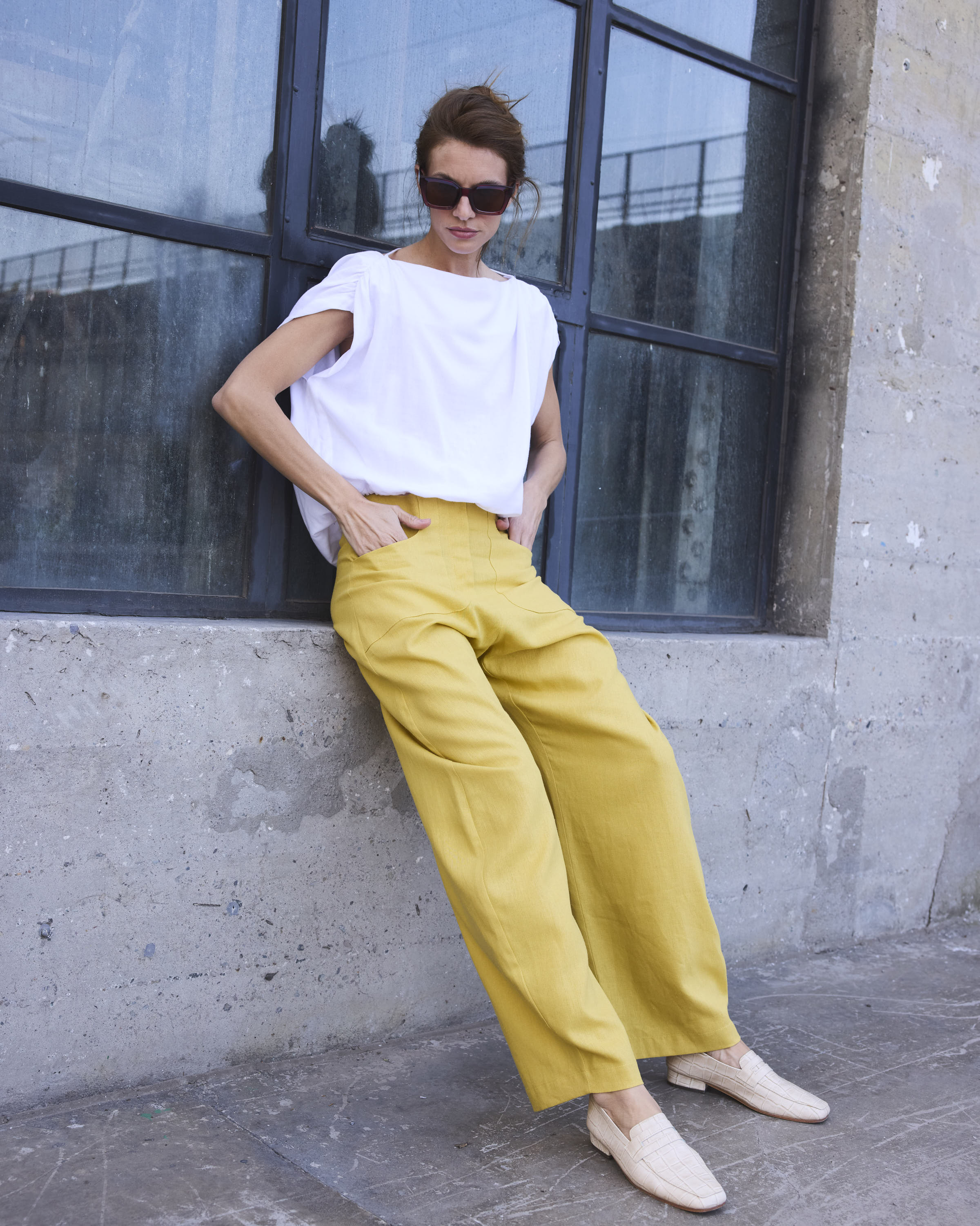 Top Drapeado Eclat 100% Algodón Blanco