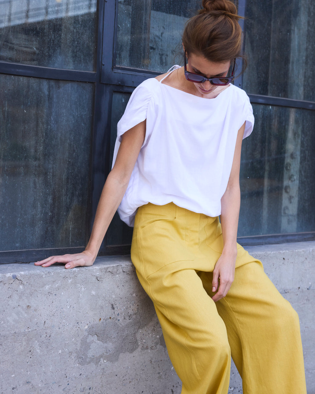 Top Drapeado Eclat 100% Algodón Blanco