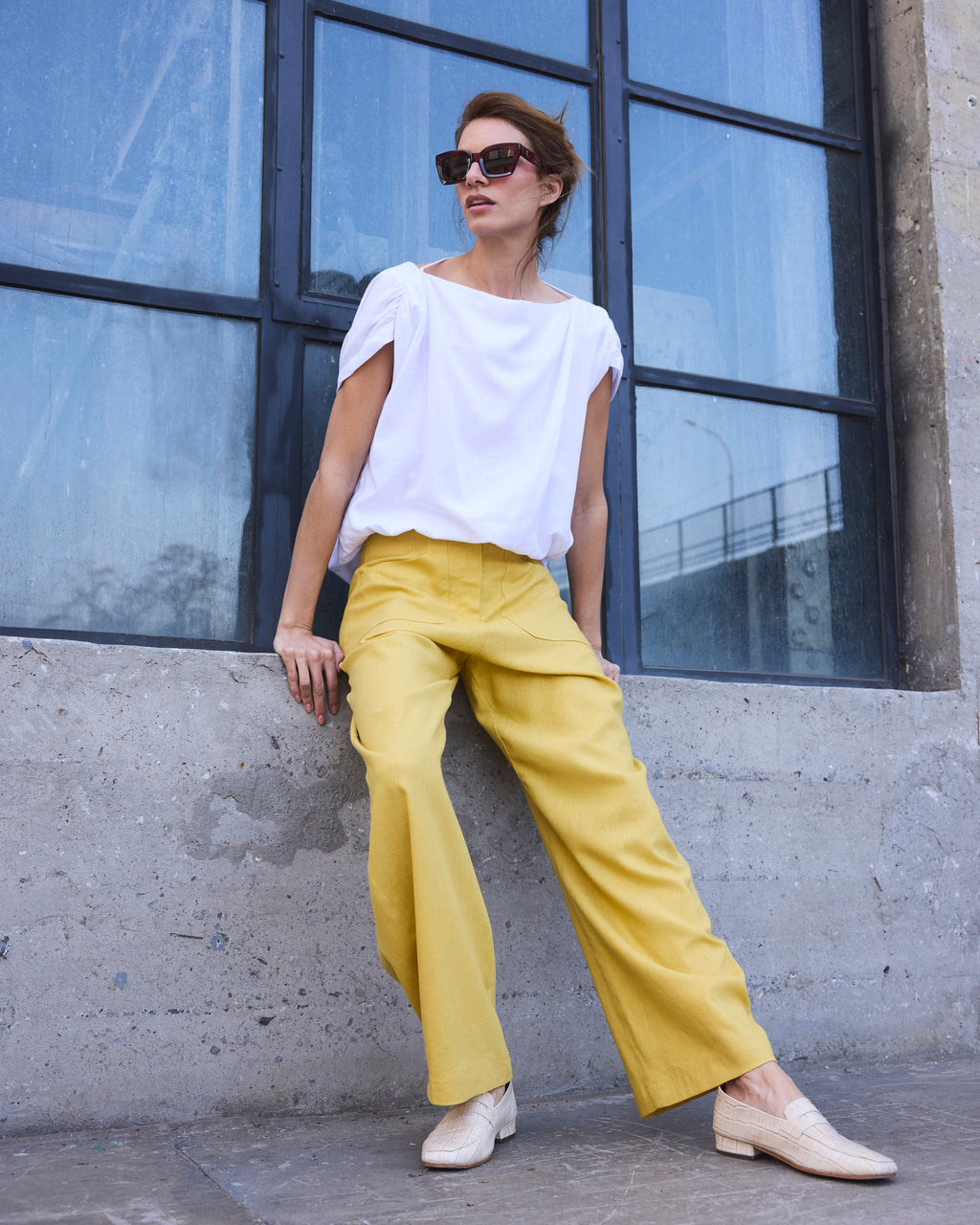 Top Drapeado Eclat 100% Algodón Blanco