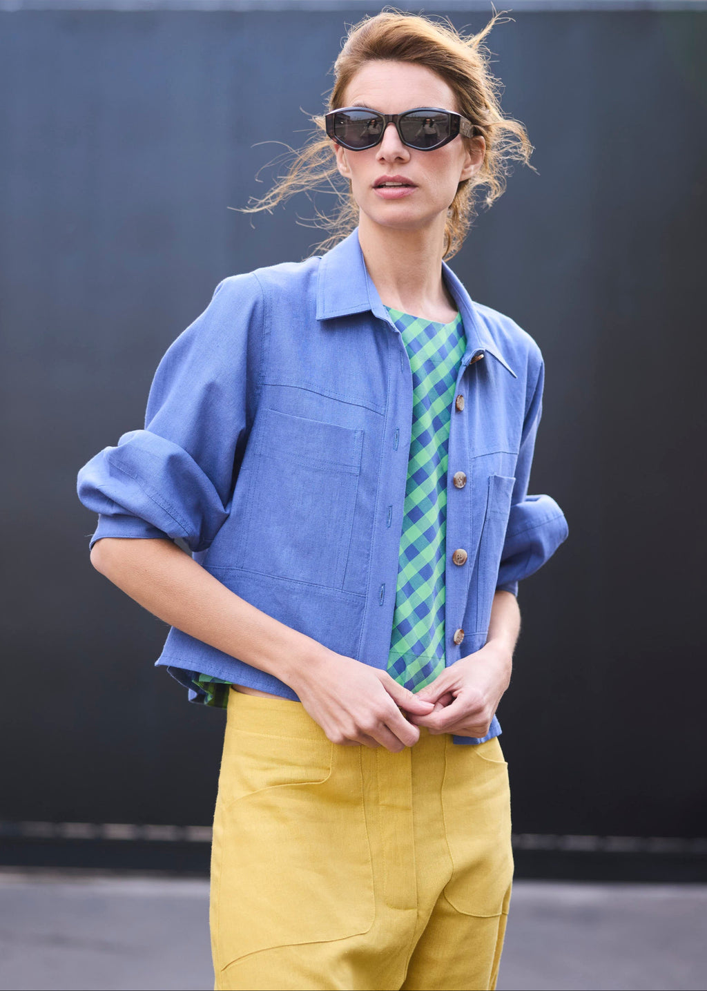 Chaqueta Corta Allure Lino Índigo