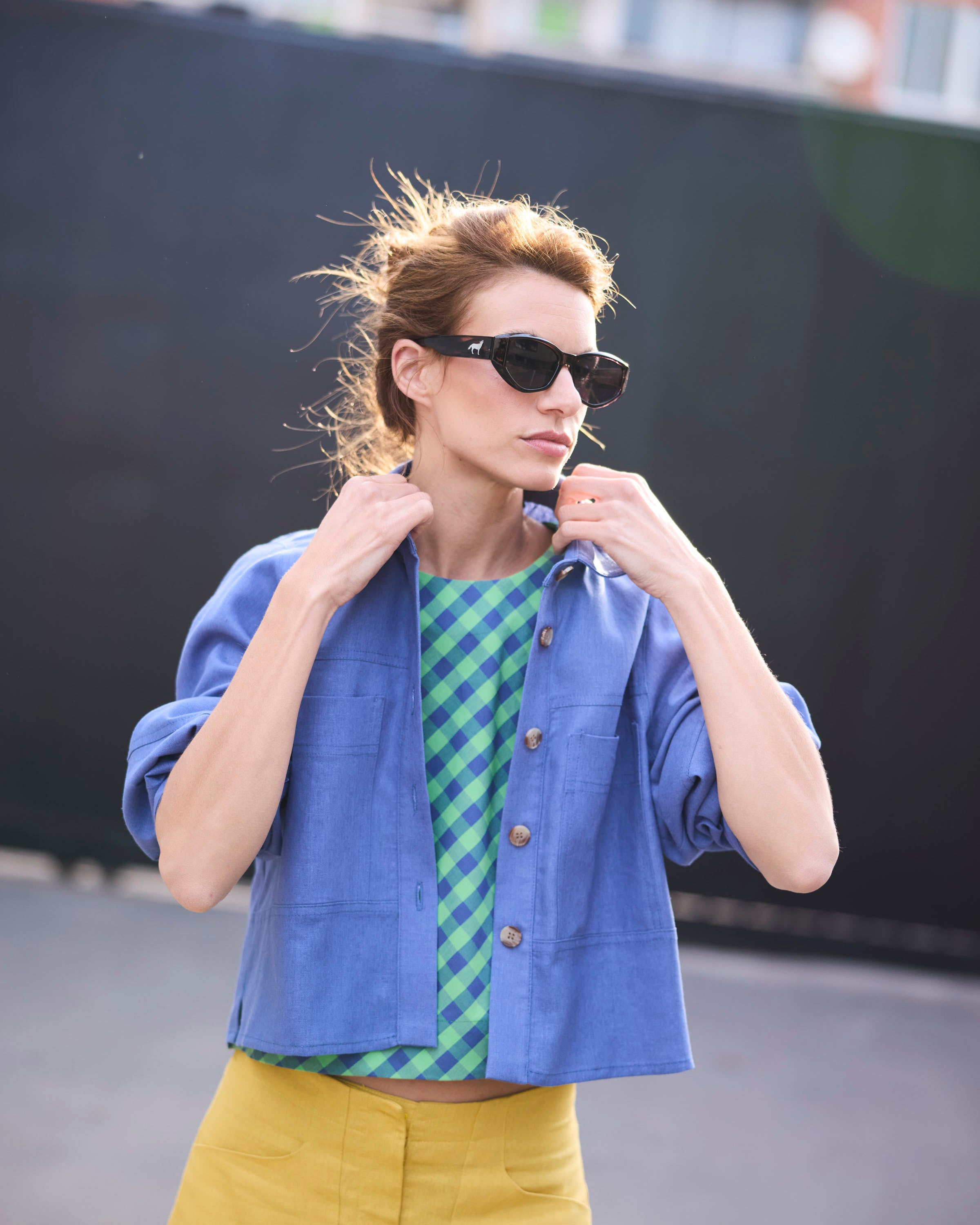 Chaqueta Corta Allure Lino Índigo