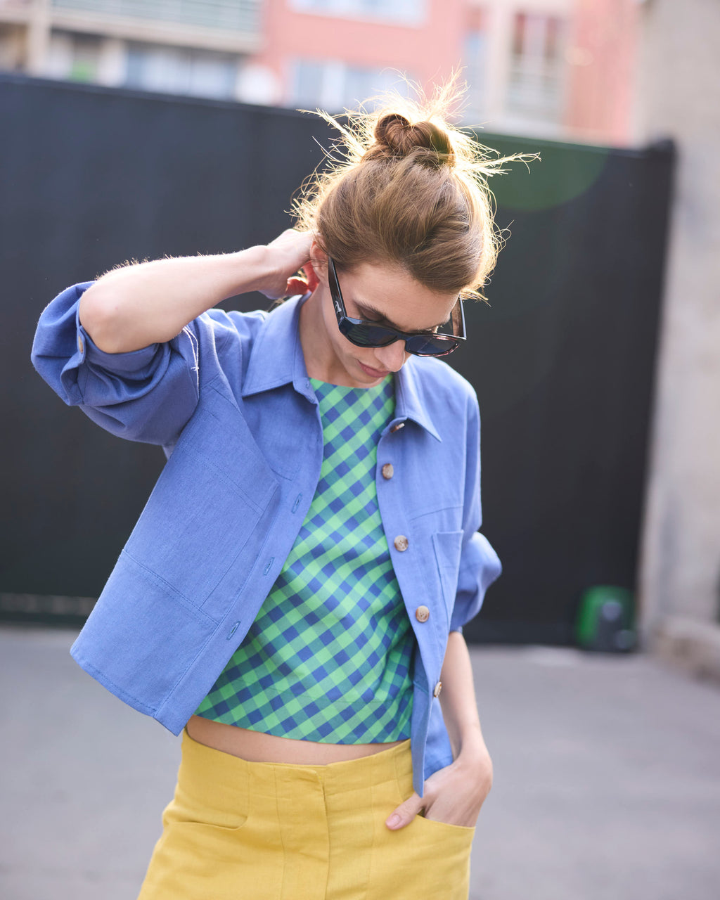 Chaqueta Corta Allure Lino Índigo