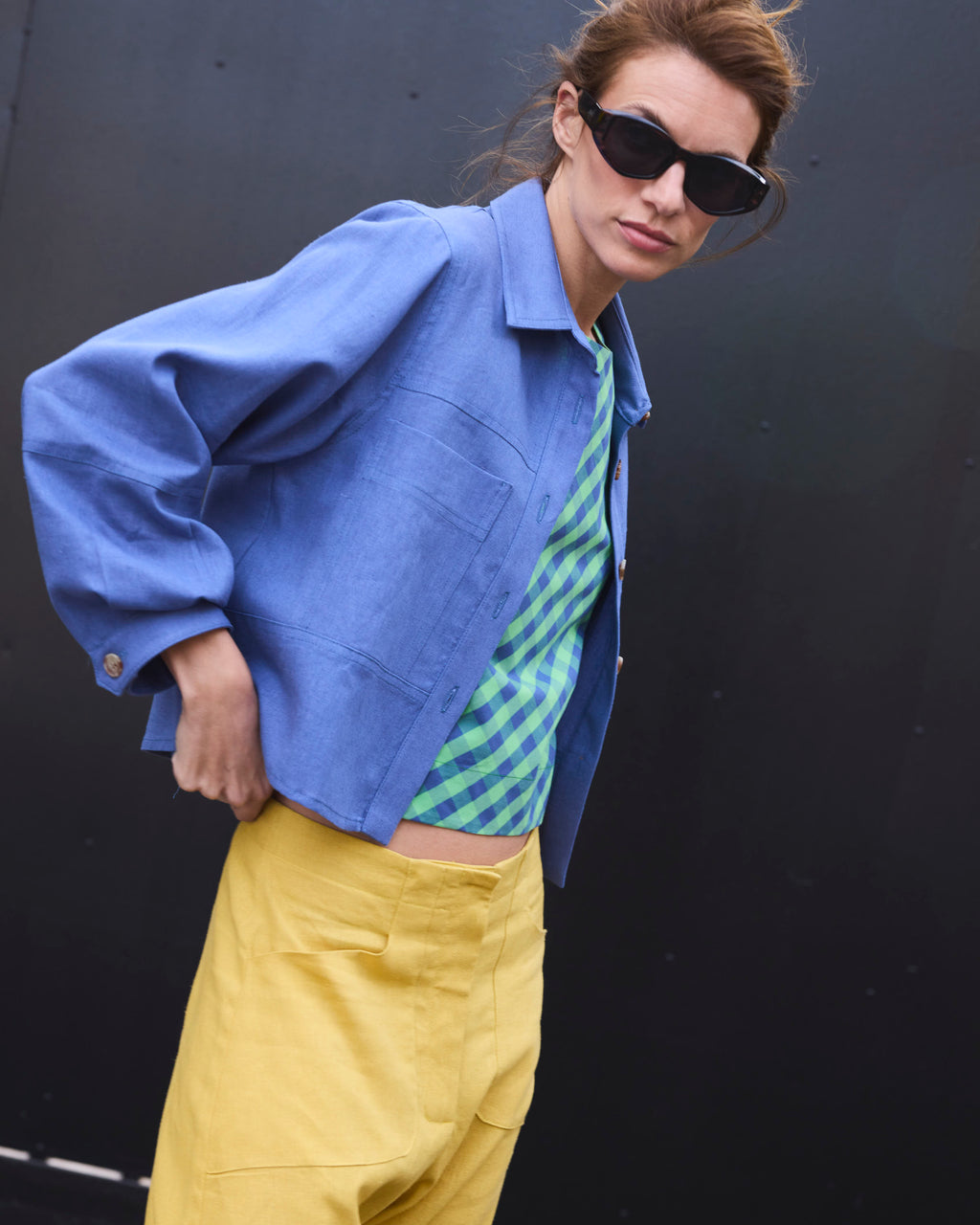 Chaqueta Corta Allure Lino Índigo