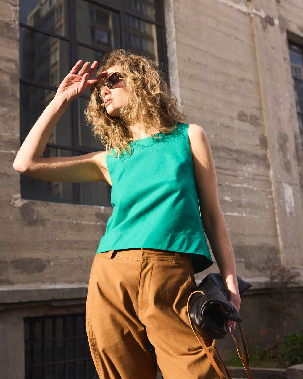 Top Meena Algodón Verde Esmeralda