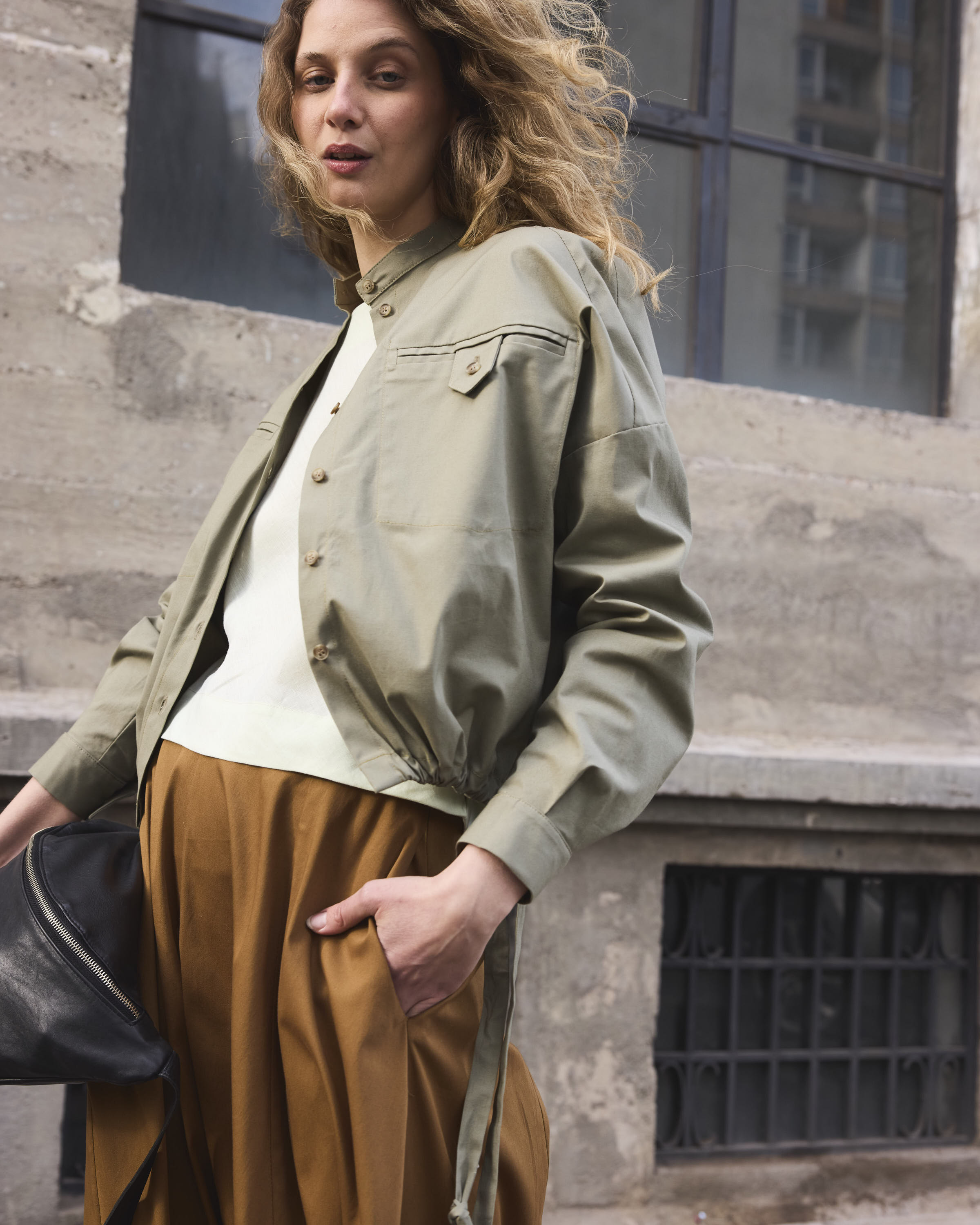 Sobrecamisa Fleuriste Gabardina Verde