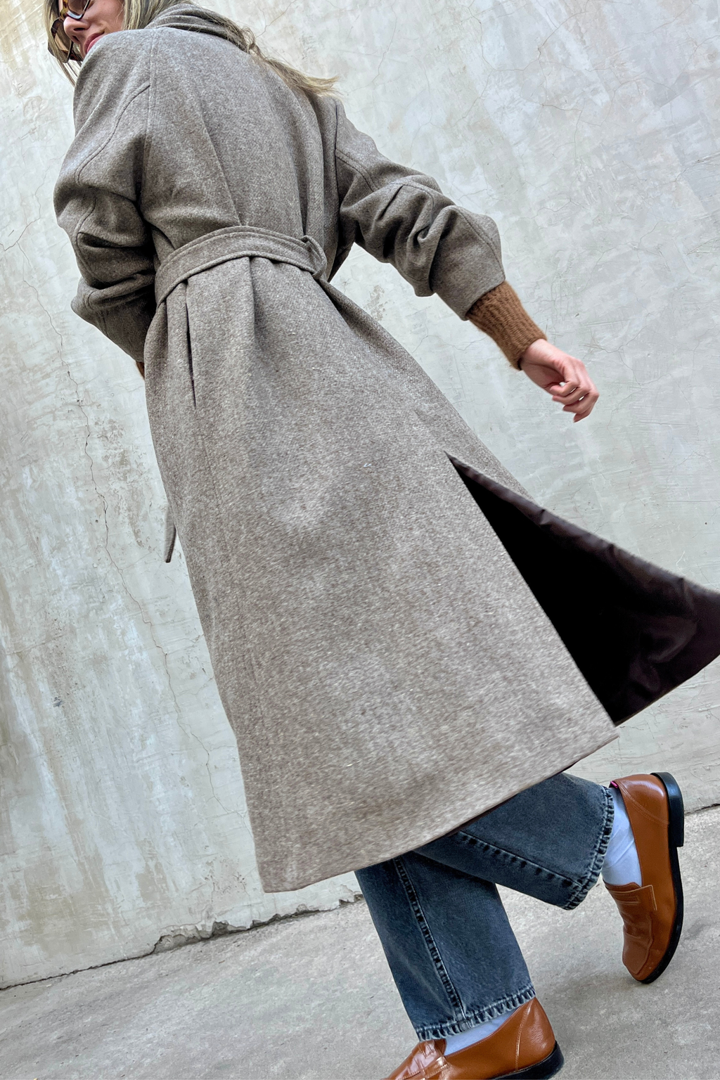 Abrigo Horizon 100% Lana Taupe
