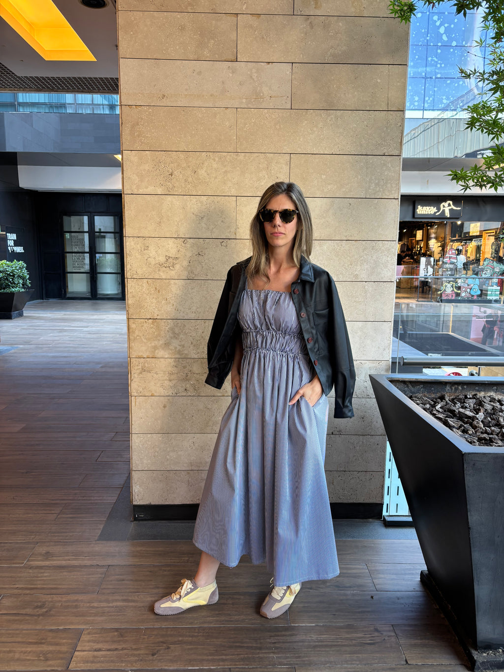 Vestido Rotterdam Listado Azul