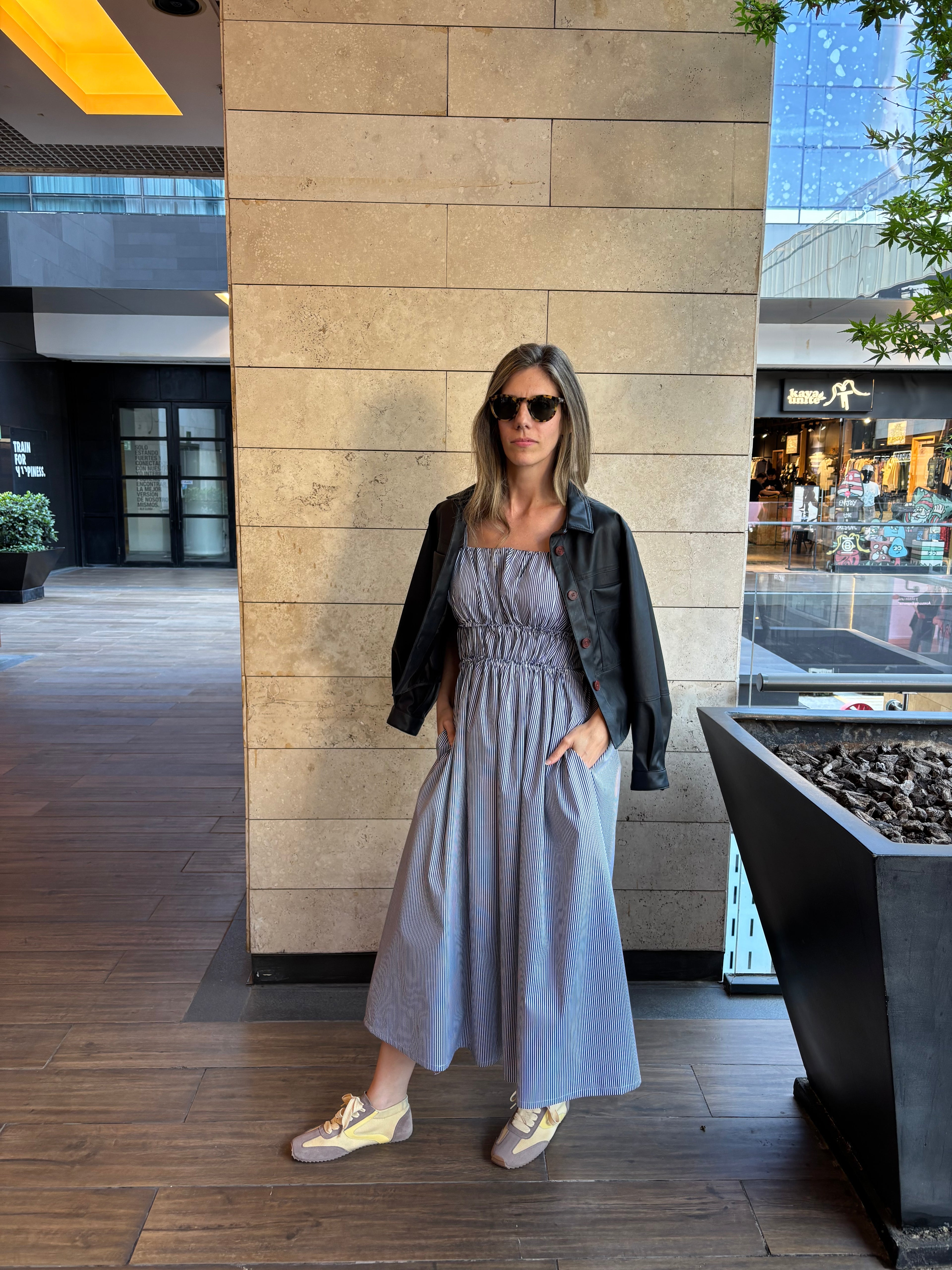 Vestido Rotterdam Listado Azul