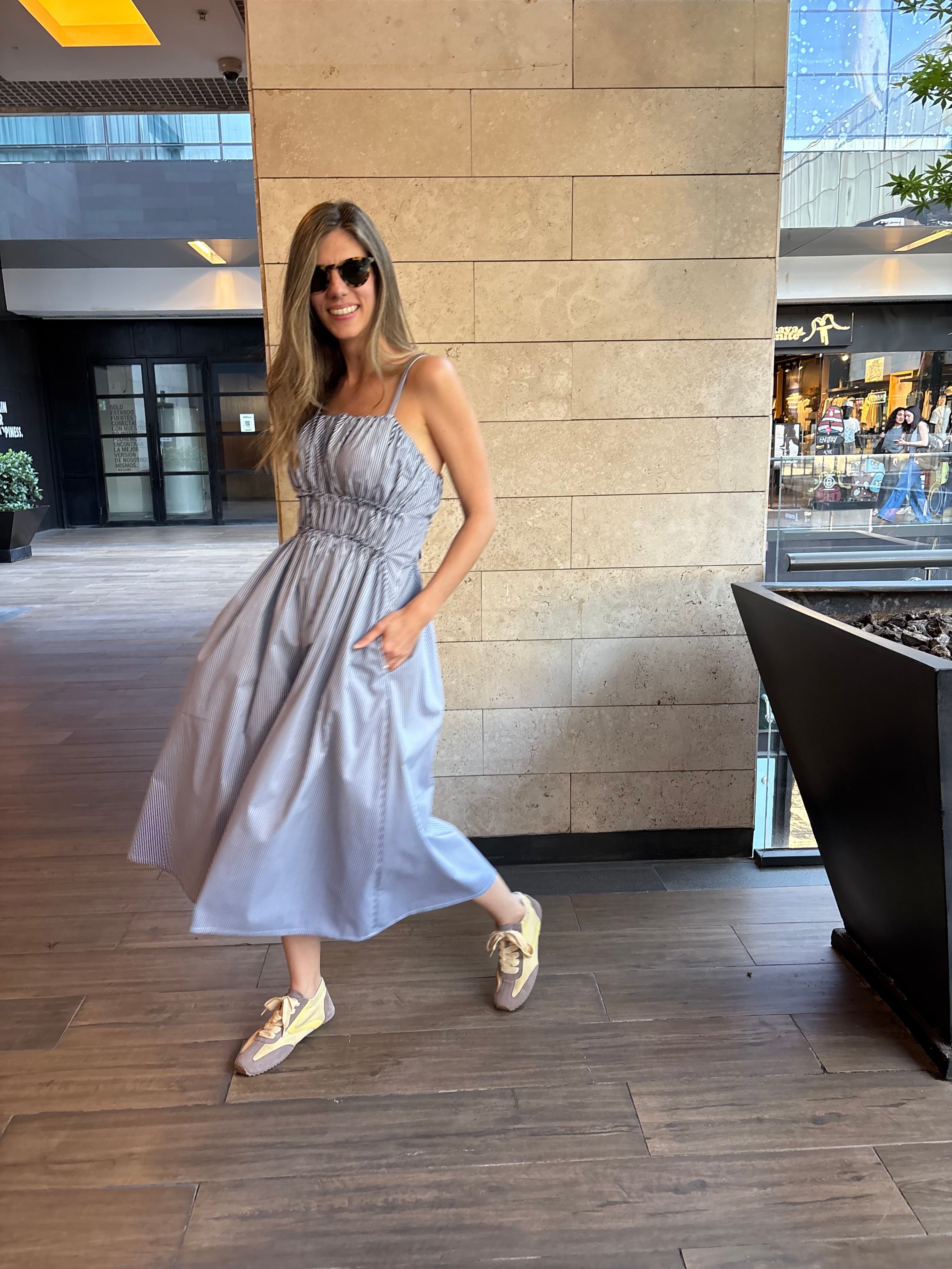 Vestido Rotterdam Listado Azul