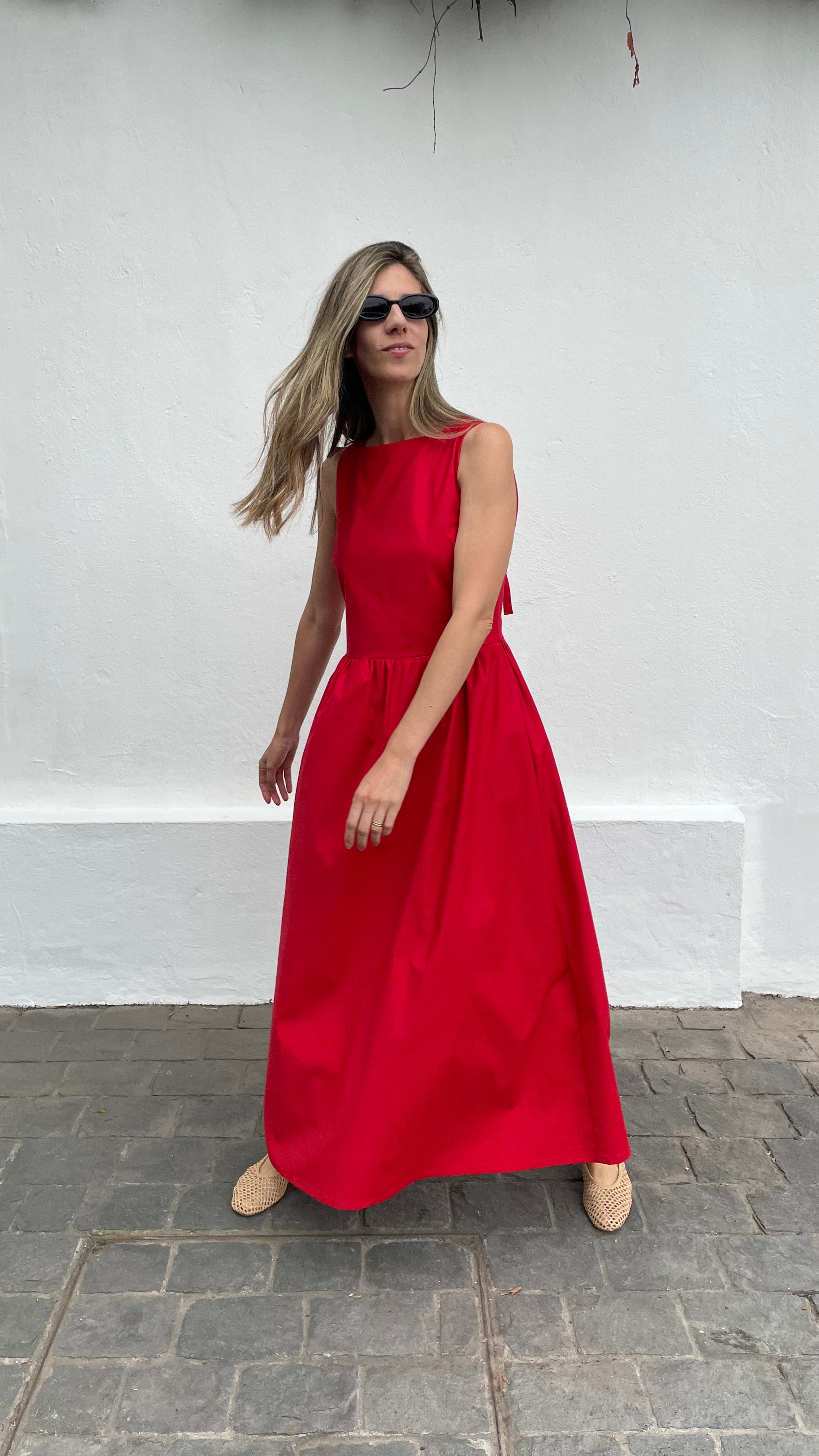 Vestido Clair Algodón Rojo