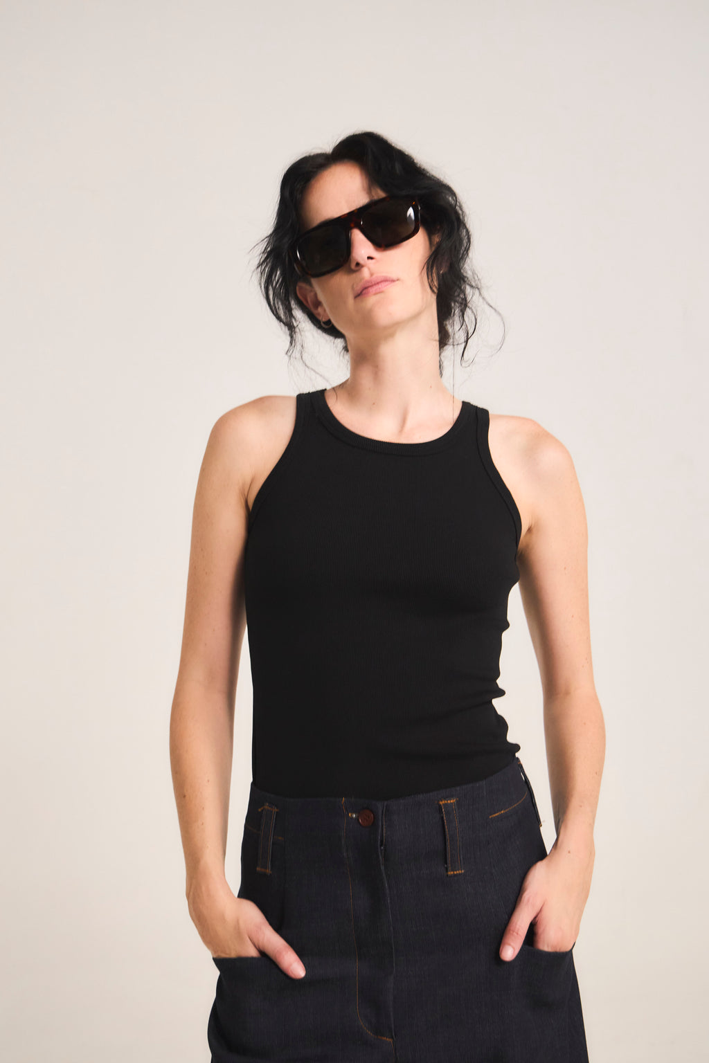 Arkana Black Cotton T-Shirt