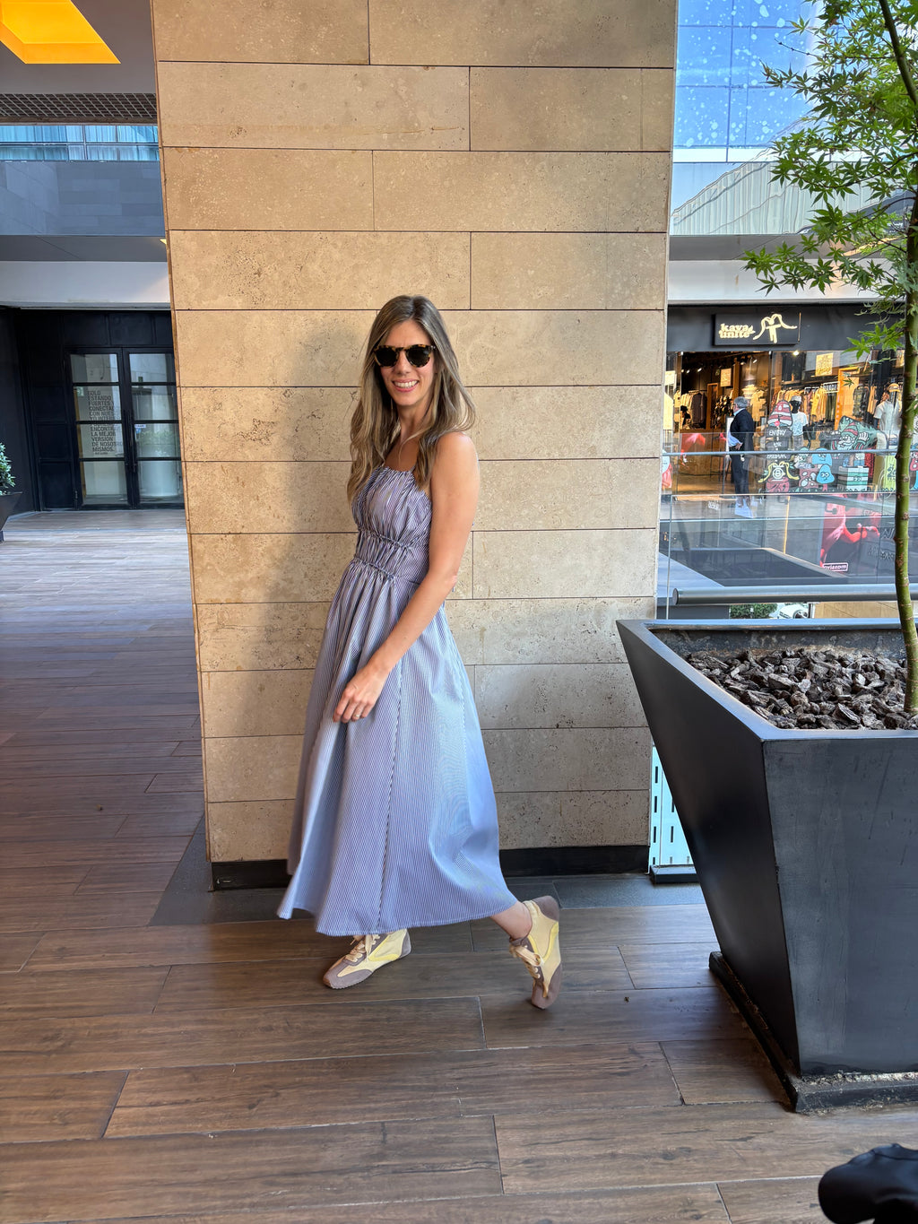 Vestido Rotterdam Listado Azul