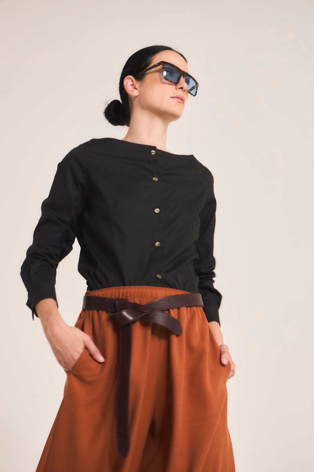 Blusa Malaise Algodón Negra